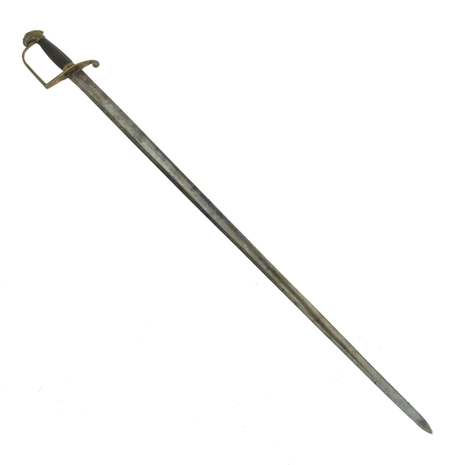 Buy Original U.S. War of 1812 1805 Pattern Artillery Platoon Officers’ Eagle Head Pommel Sword with Dark Horn Grip | Original Firearms Antique For Sale