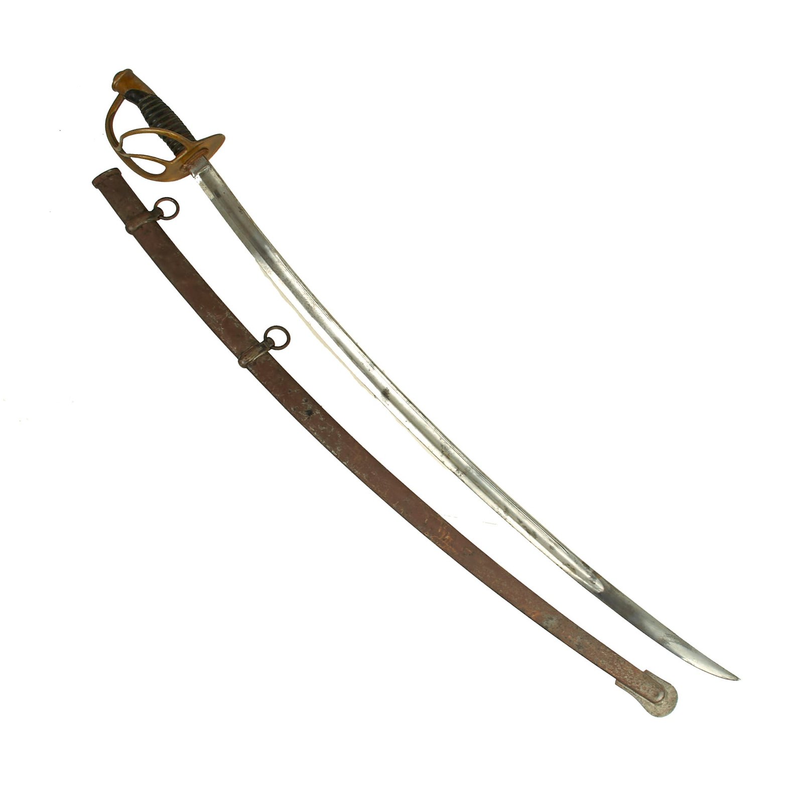 Buy Original U.S. Civil War Model 1860 Light Cavalry Saber with Scabbard by Emerson & Silver - Dated 1864 | Original Firearms Antique For Sale