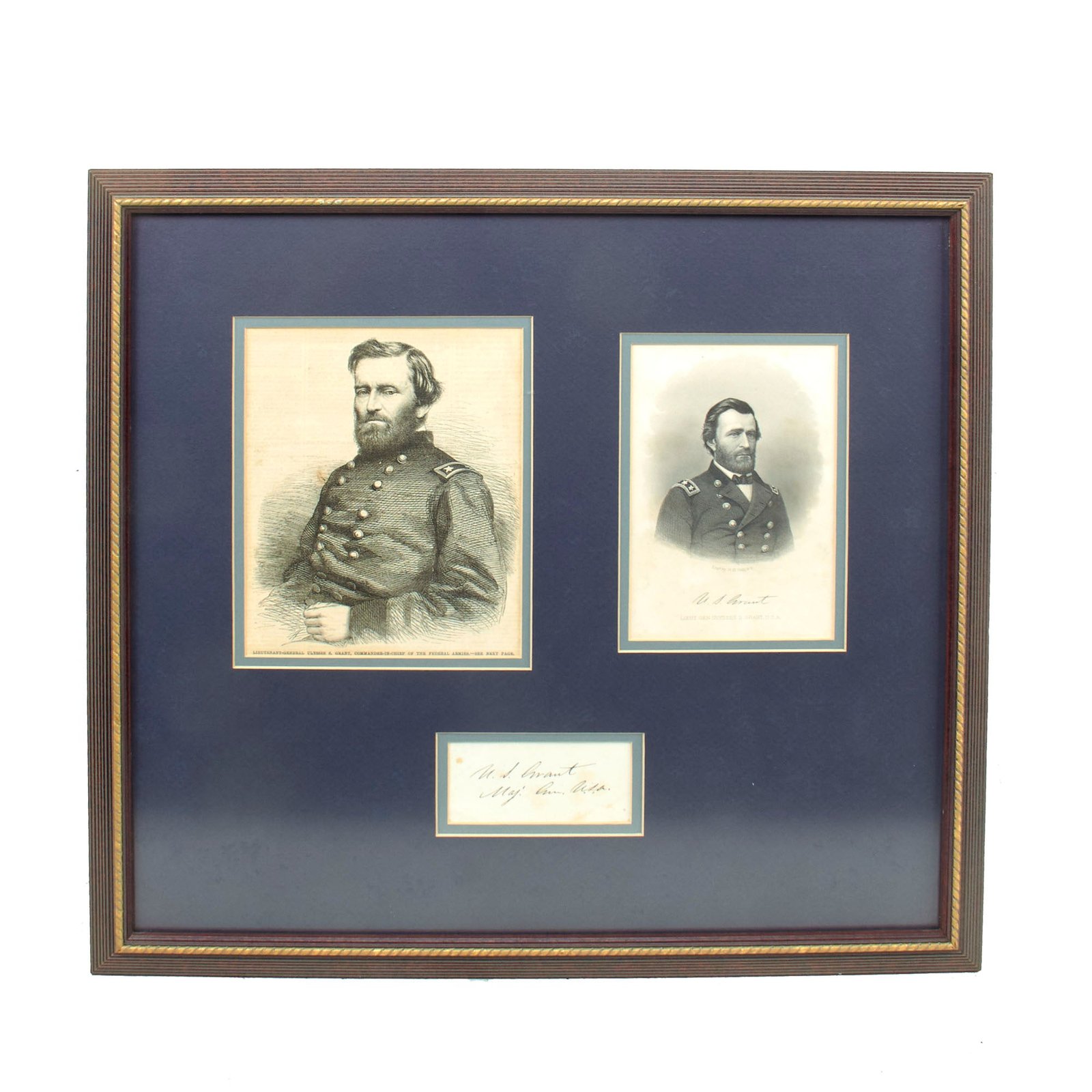 Buy Original U.S. Civil War Major General & Later President Ulysses S. Grant Framed Wartime Autograph - 18 x 20” | Original Firearms Antique For Sale