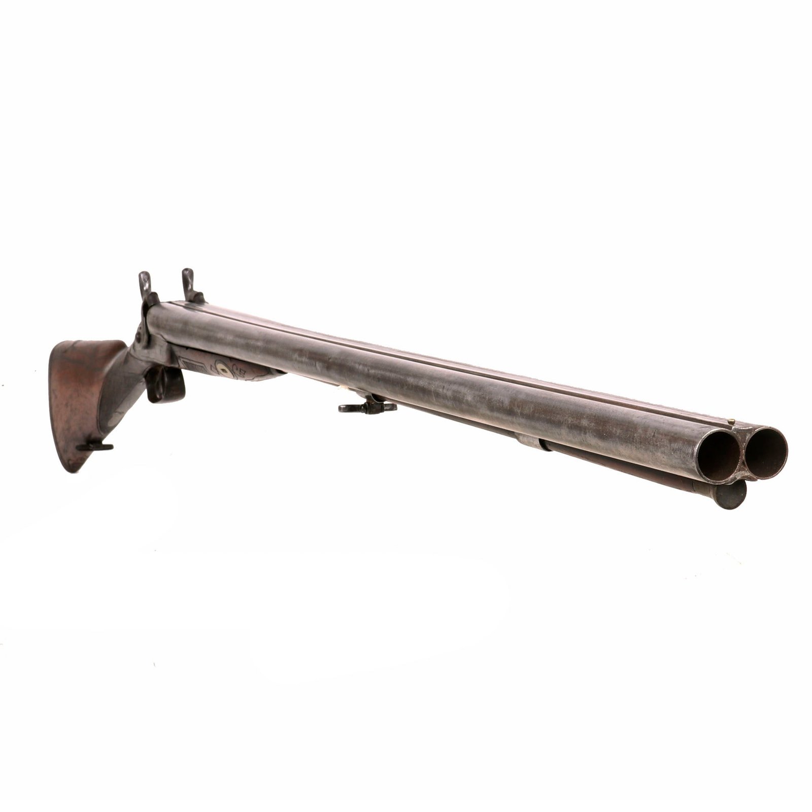 Buy Original British 12 Bore Double Barrel Percussion Shotgun by James Constable with Twist Forged Barrel - circa 1860 | Original Firearms Antique For Sale