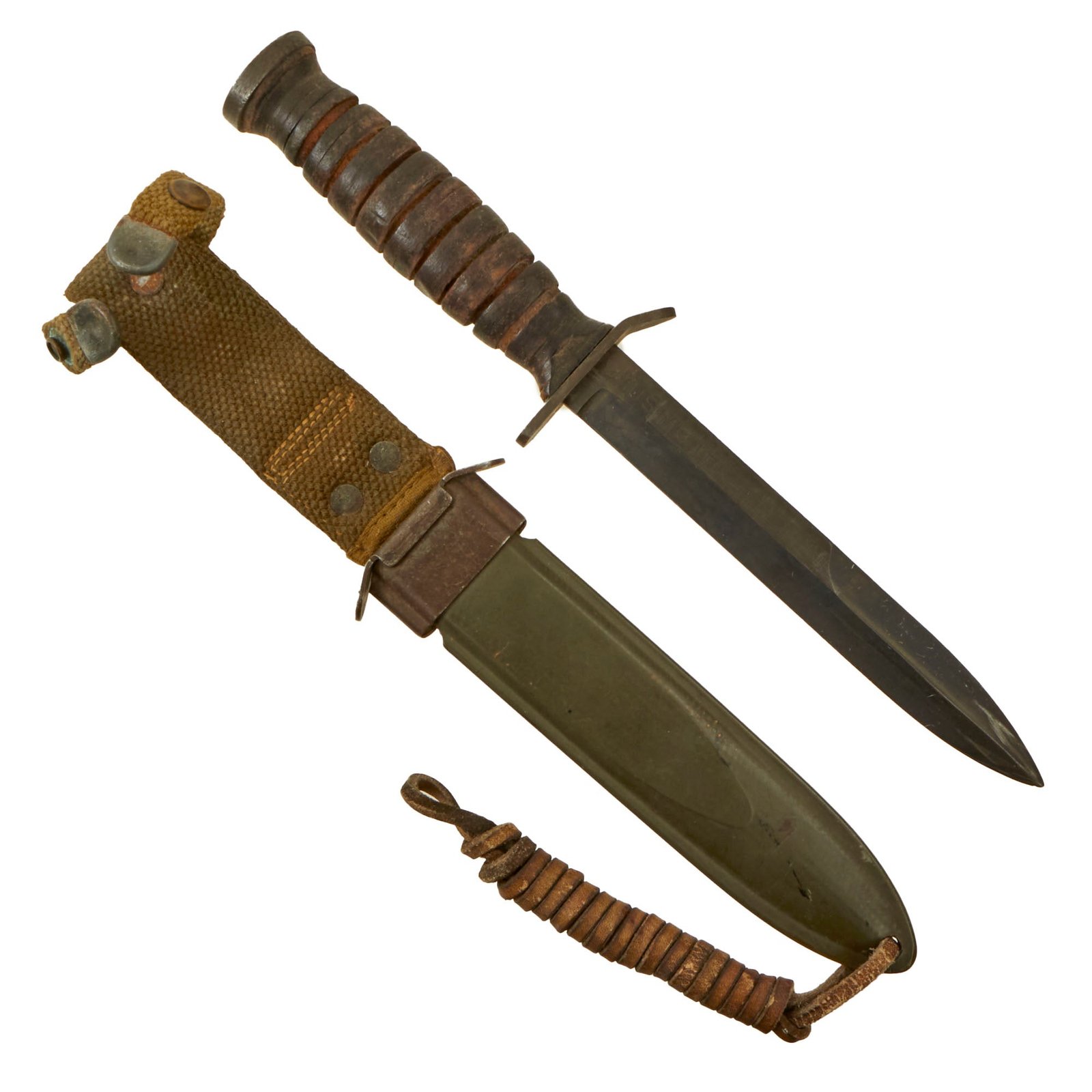Buy Original U.S. WWII Named Blade Marked Second Pattern M3 Fighting Knife by Imperial Knife Co. with Updated M8 Scabbard by B.M. Co. | Original Firearms Antique For Sale