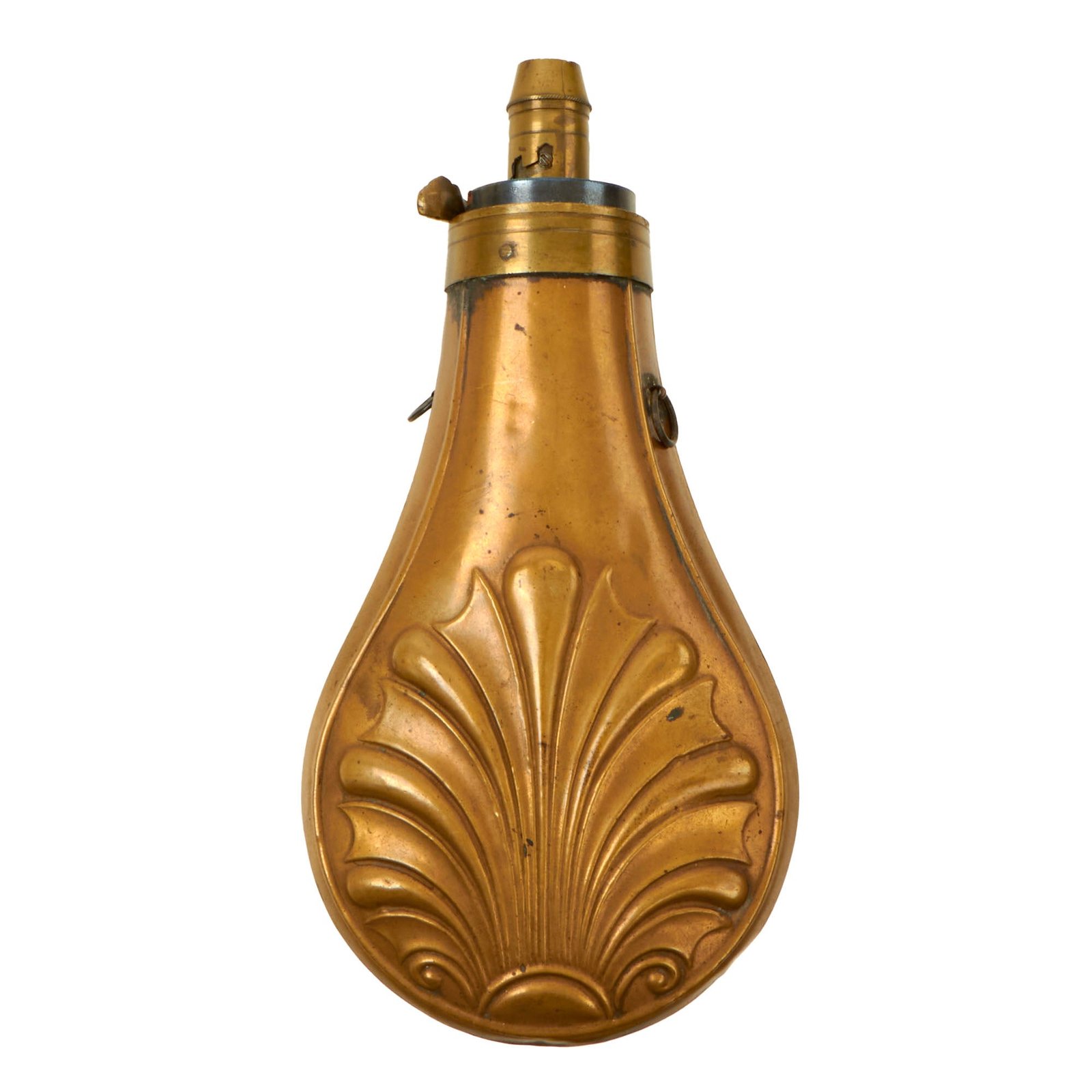 Buy Original U.S. or British American Civil War Era Shell Pistol Powder Flask | Original Firearms Antique For Sale