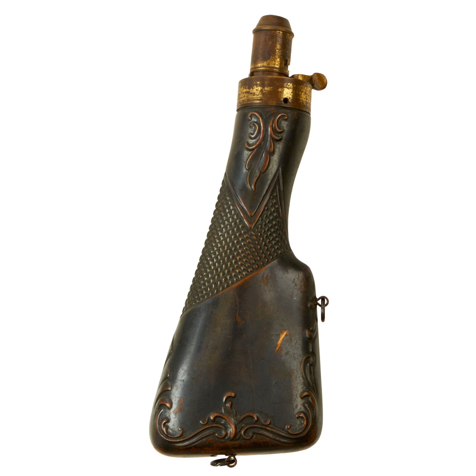 Buy Original U.S. Civil War Rifle Buttstock-Shaped Powder Flask | Original Firearms Antique For Sale