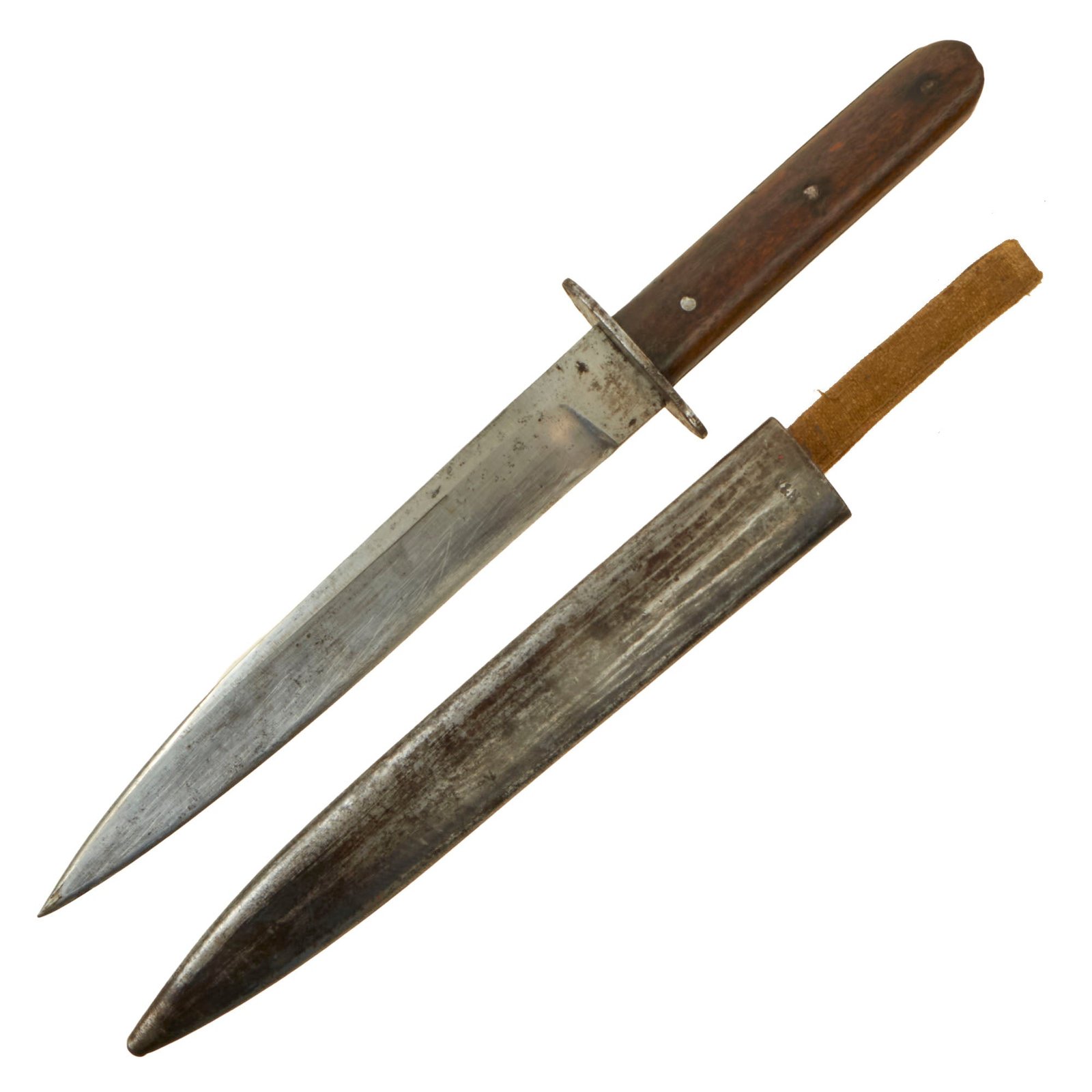 Buy Original WWI Austro-Hungarian Fighting Knife by Wiener Waffen Fabrik with Steel Scabbard & Ersatz Belt Loop by Vogel & Noot | Original Firearms Antique For Sale