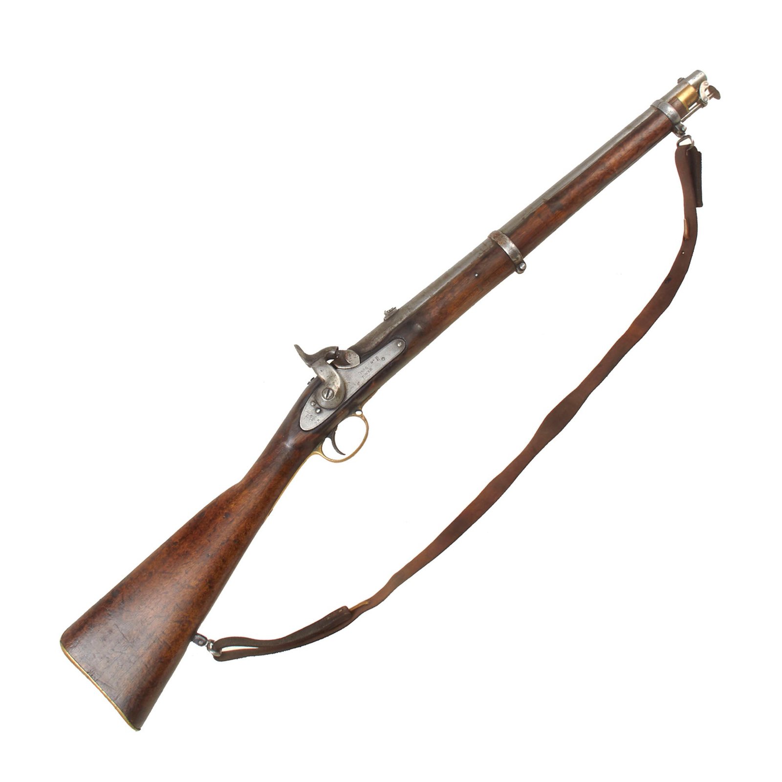Buy Original U.S. Civil War Era British Enfield P-1856 Tower "East India" Percussion Cavalry Carbine with Original Sling - dated 1856 | Original Firearms Antique For Sale
