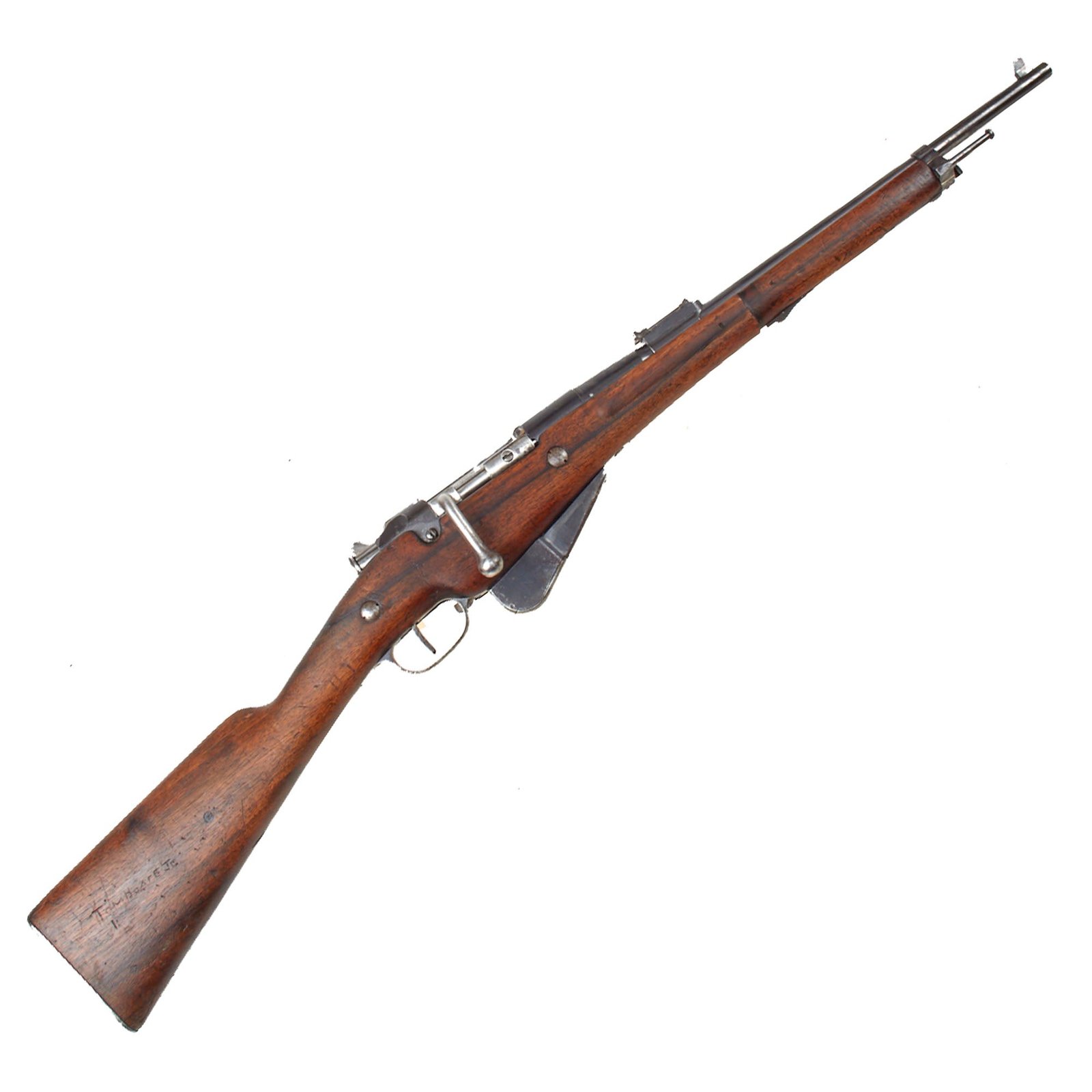 Original Antique French WWI Mannlicher Berthier Mle 1890 M16 Upgraded Saddle-Ring Carbine by Saint-Étienne dated 1892 - Serial F 16875