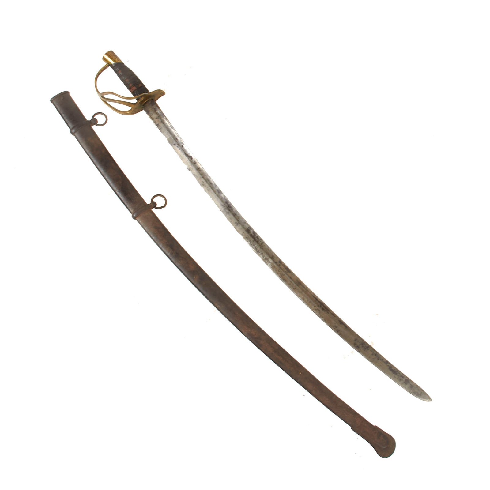 Buy Original U.S. Civil War Confederate 1st Model Kenansville Cavalry Saber with Battlefield-Captured M-1840 “Wristbreaker” Saber Scabbard | Original Firearms Antique For Sale