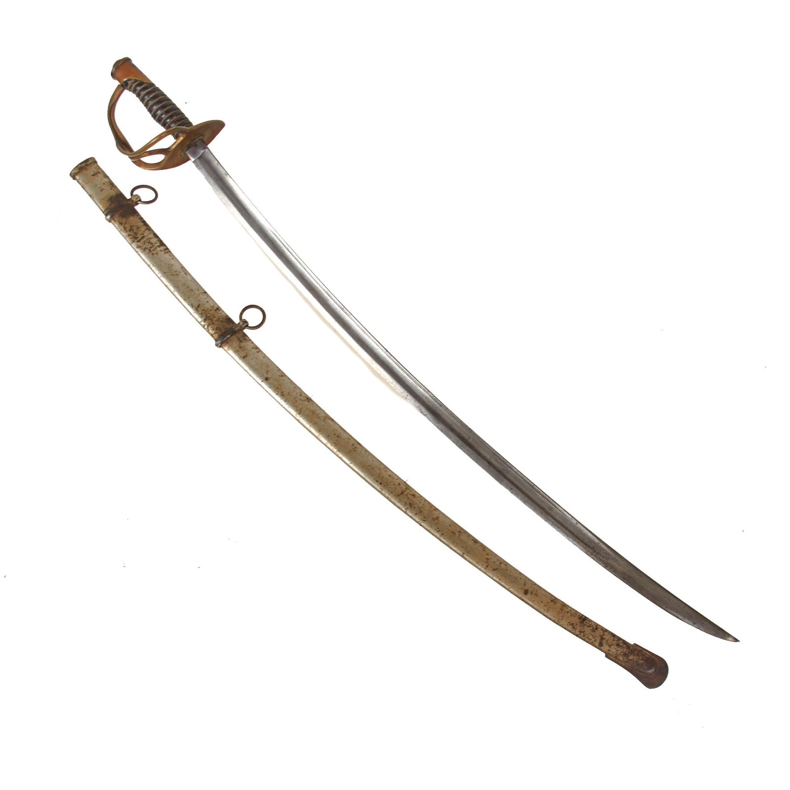 Original U.S Civil War Model 1860 Light Cavalry Saber by C. Roby with Steel Scabbard