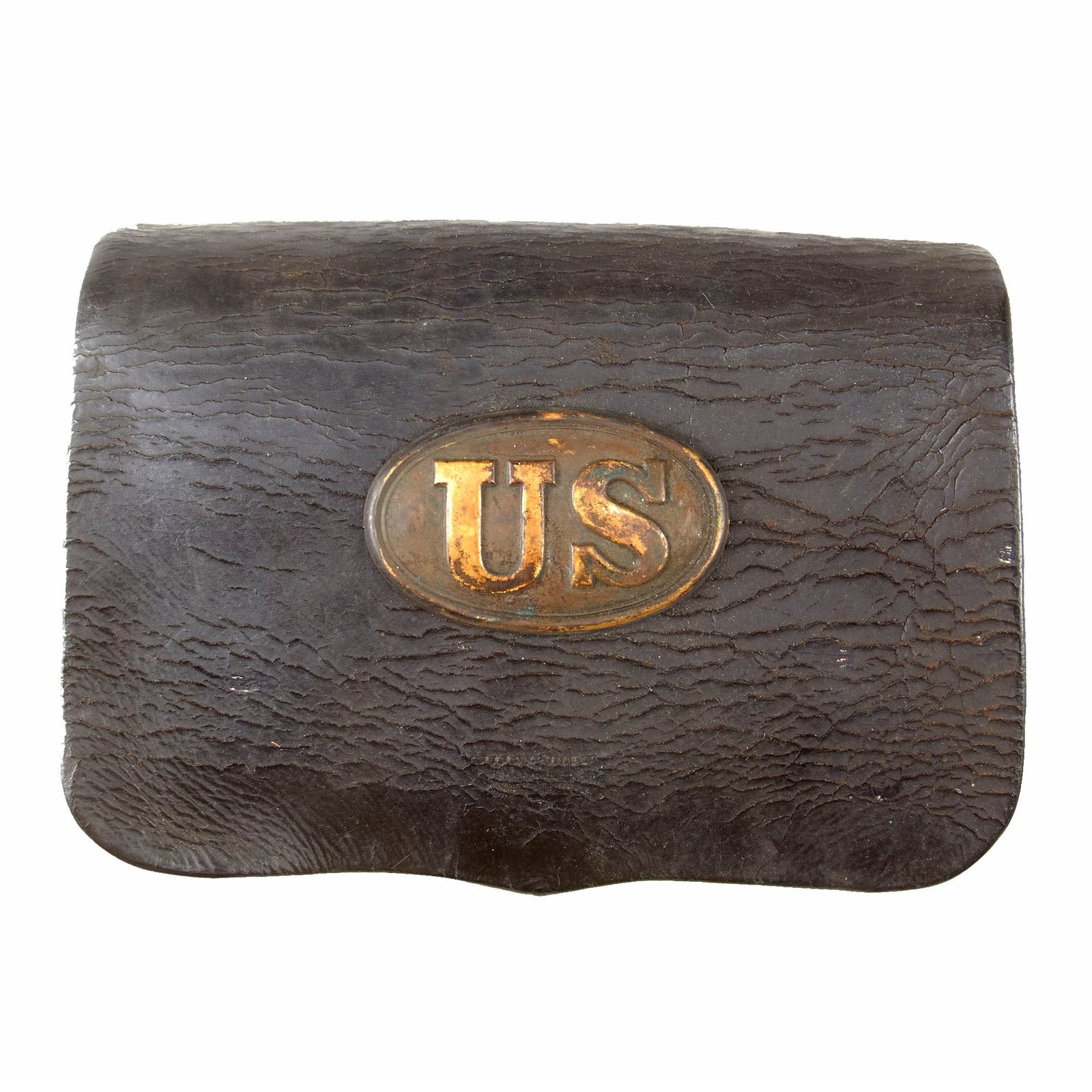 Original U.S. Civil War Model 1861 .69 Caliber Elongated Ball Cartridge Box with Cartridge Box Plate - Scarce Model