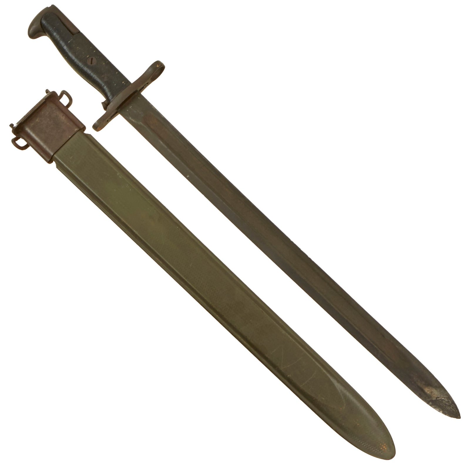 Buy Original U.S. WWII 16” M1 Garand Bayonet and Scabbard by U.F.H. - Dated 1942 | Original Firearms Antique For Sale