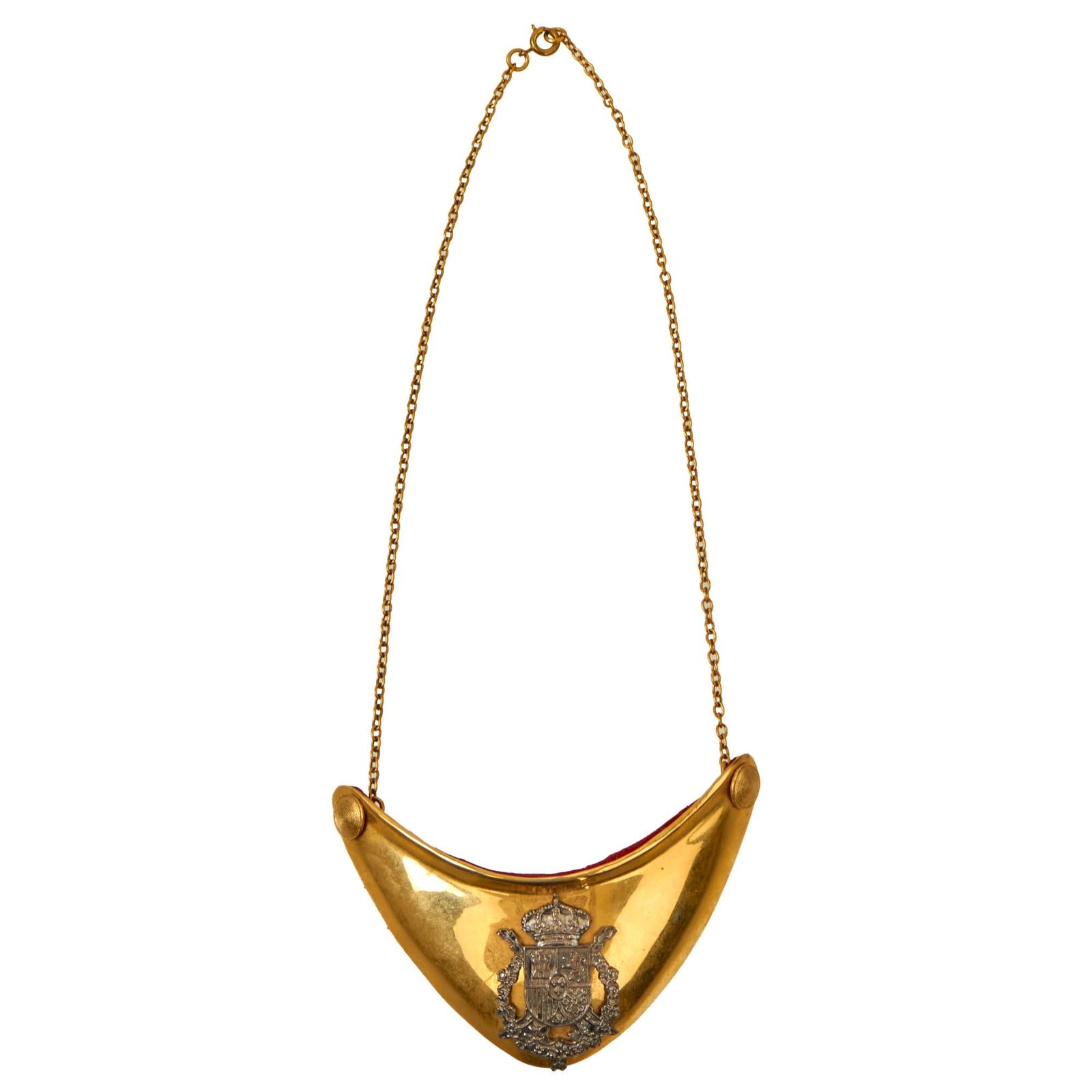 Buy Original Spanish-American War Spanish Officer’s Gorget with Original Chain & Felt Backing | Original Firearms Antique For Sale