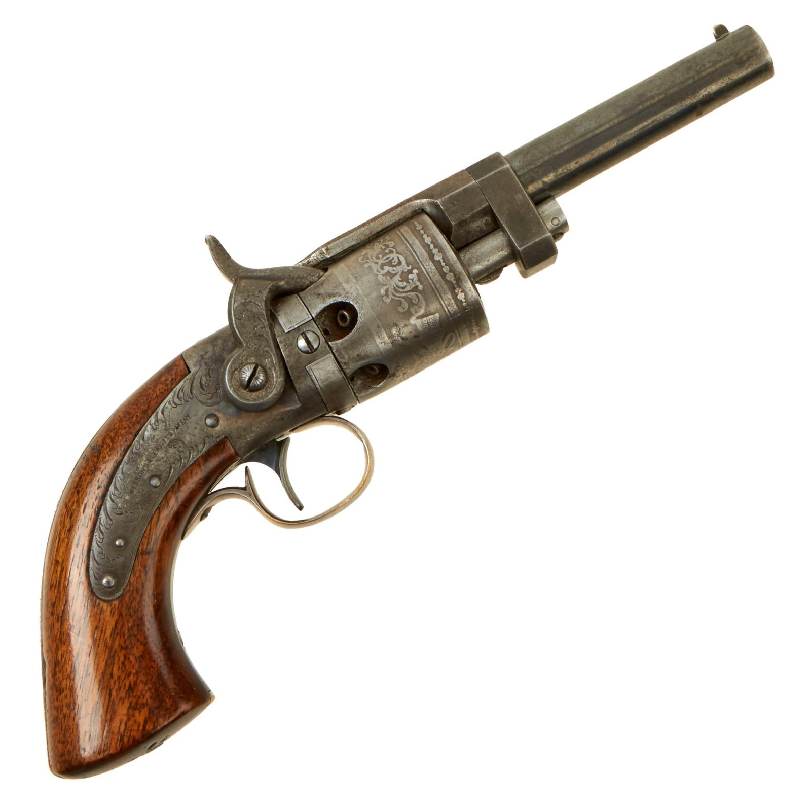 Buy Original U.S. Civil War Era Rare Massachusetts Arms Company Wesson & Leavitt Patent .31cal Percussion Belt Revolver - Serial 444 | Original Firearms Antique For Sale