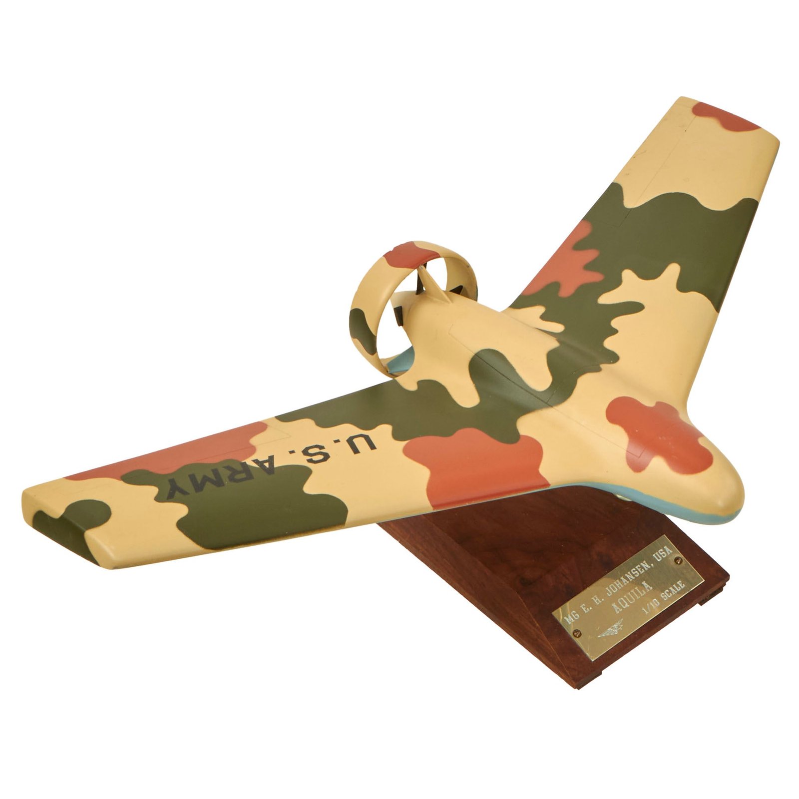 Buy Original U.S. Cold War Lockheed MQM-105 Aquila Battlefield Drone Presentation Desk Model to Major General Eivind H. Johansen - First Drone Developed by U.S. | Original Firearms Antique For Sale
