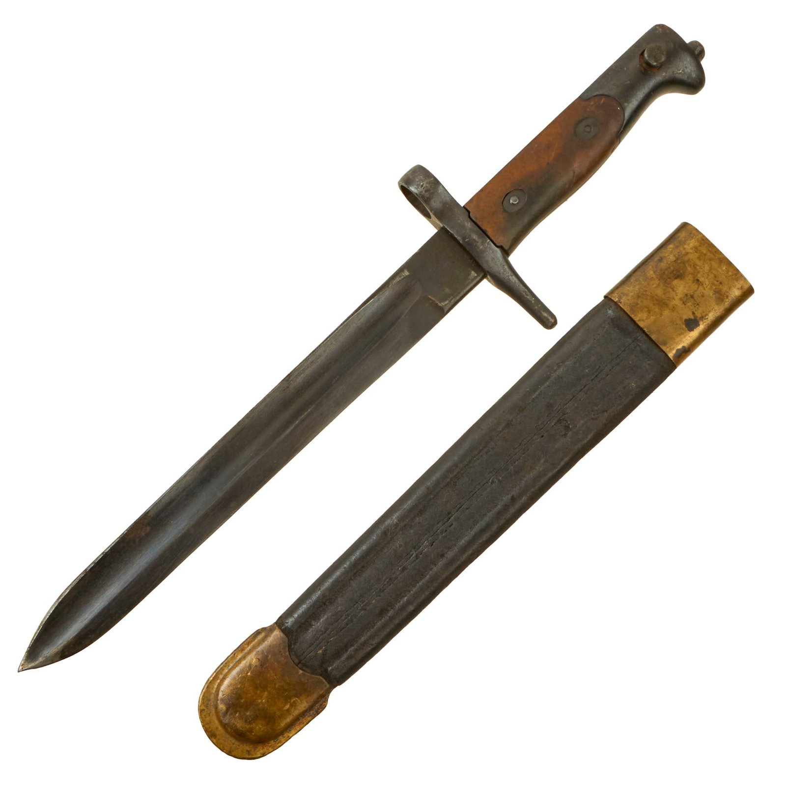 Buy Original Italian M1871/1915 Vetterli Rifle Shortened Bayonet with Scabbard | Original Firearms Antique For Sale