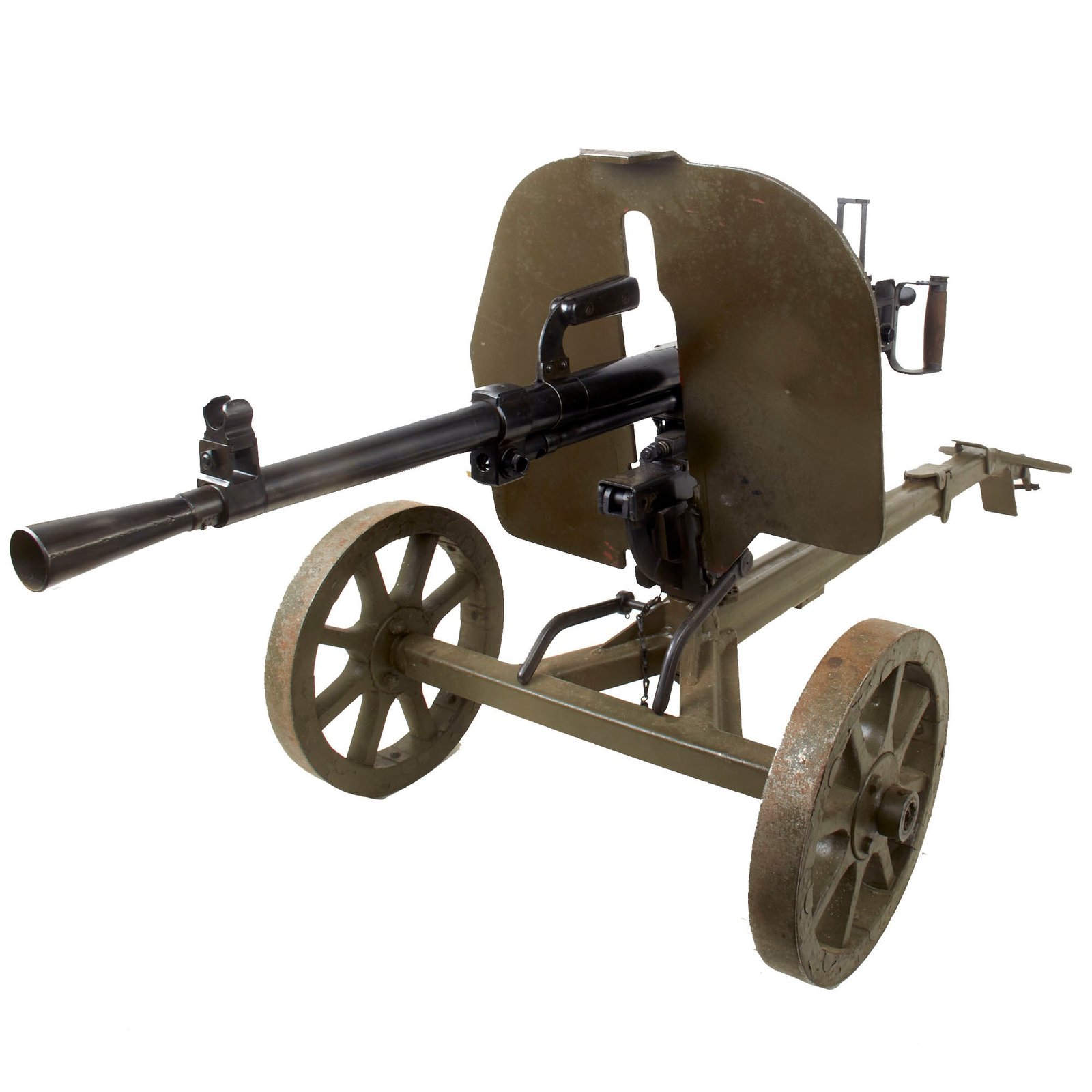 Buy Original Soviet Polish Cold War 1953 Dated SGM WZ.43 Goryunov Display Machine Gun with Wheeled Mount and Belt - Serial AC-0124 | Original Firearms Antique For Sale