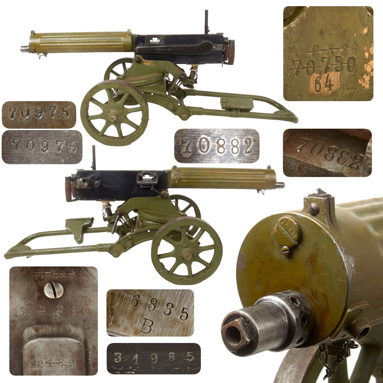 Buy Original Soviet WWII Finnish Captured Maxim M1910 Fluted Display Machine Gun with Sokolov Mount | Original Firearms Antique For Sale