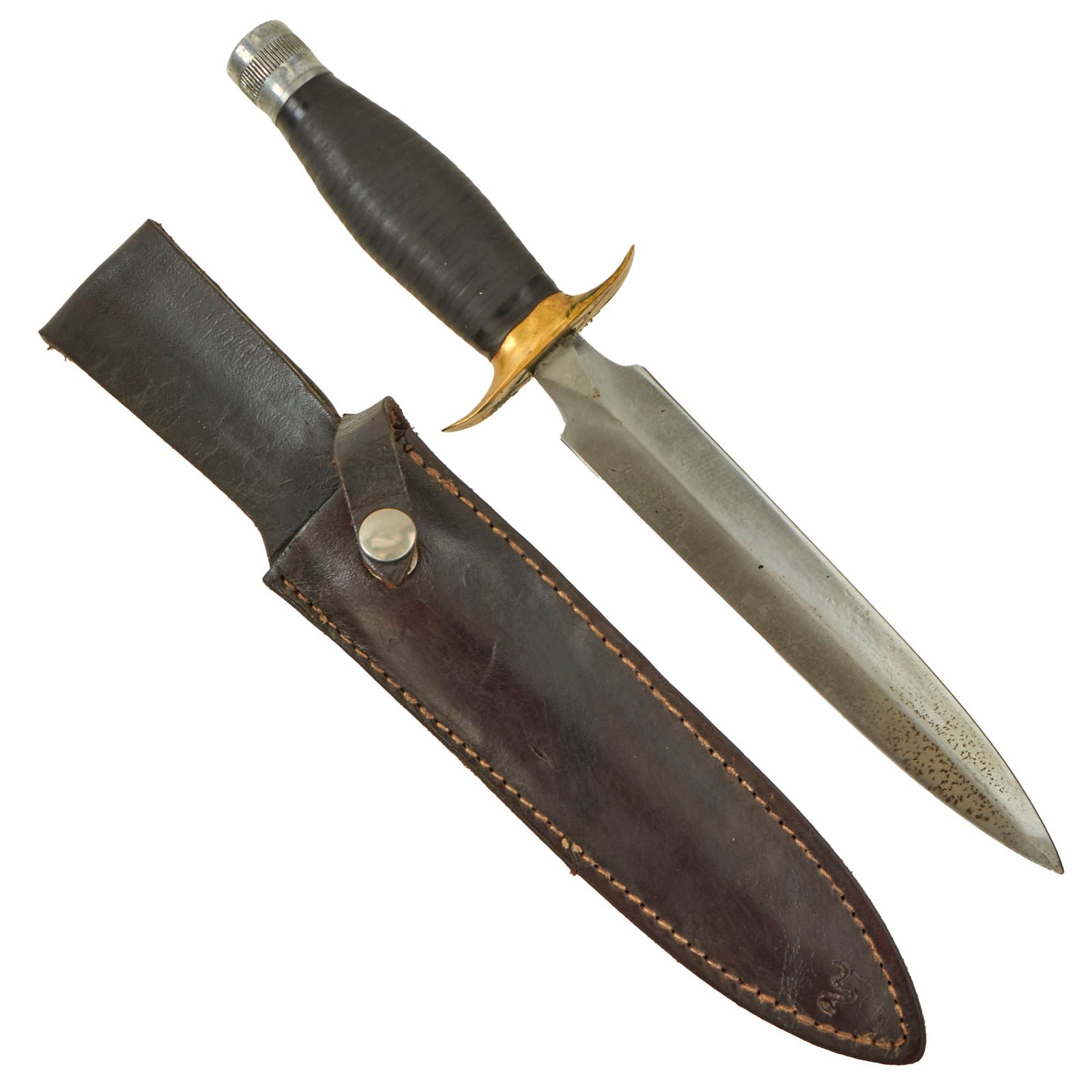 Buy Original U.S. Vietnam War Italian-Made Randall Model 2 Knife “Copy” with Leather Sheath | Original Firearms Antique For Sale