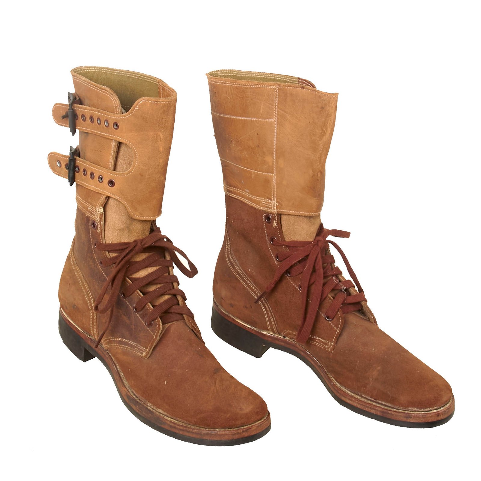 Buy Original U.S. WWII M1943 Double Buckle Combat Service Boots - Matched Size 10 - Dated 1944 | Original Firearms Antique For Sale