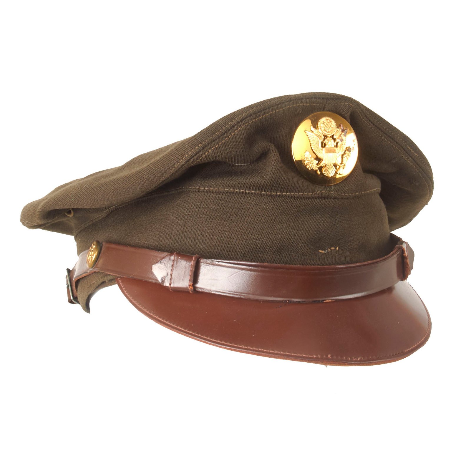 Buy Original U.S. WWII US Army Enlisted Winter Service Crusher Cap - Size 7 | Original Firearms Antique For Sale
