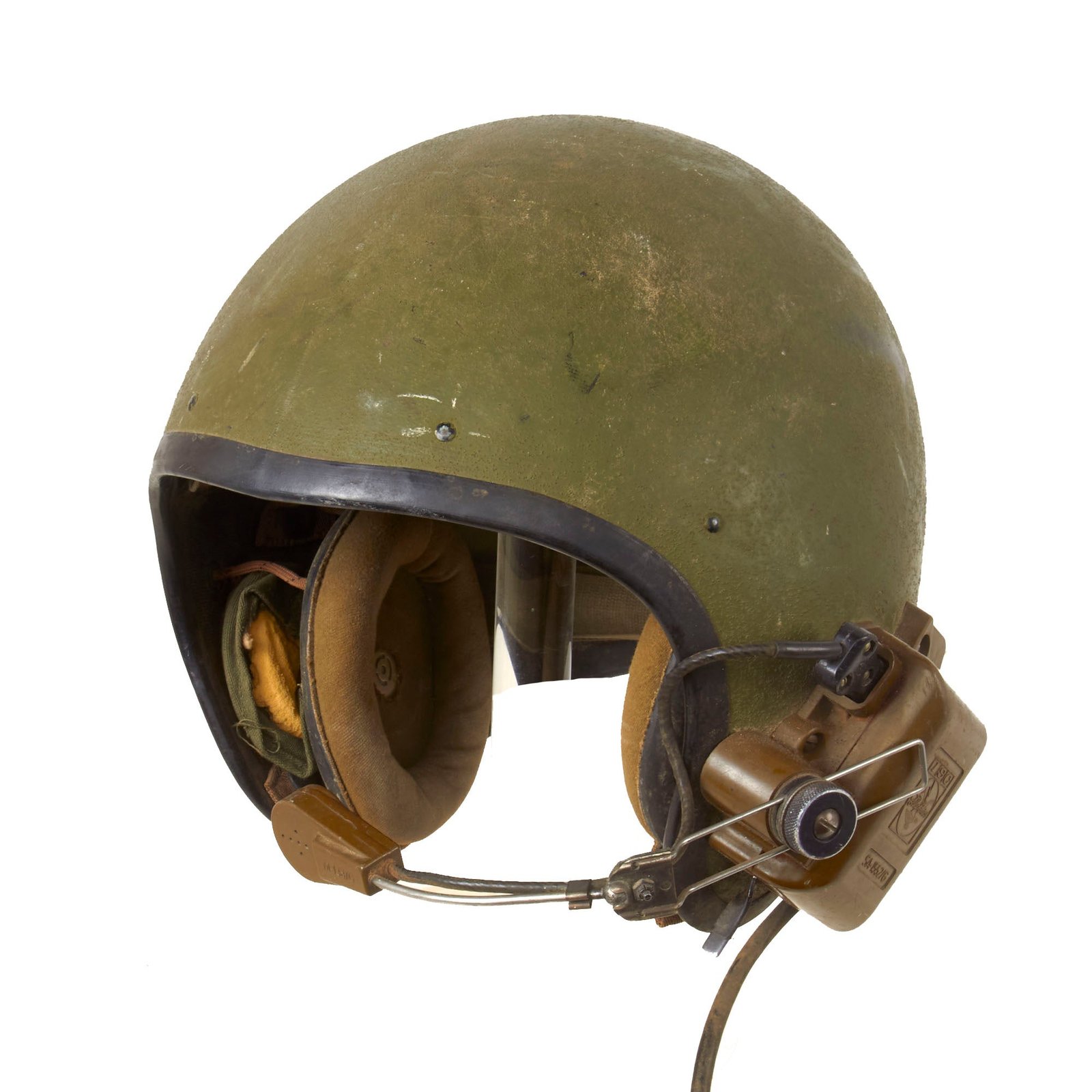 Buy Original U.S. Vietnam War Era Unissued CVC T56-6 Combat Vehicle Crewman “Tanker” Helmet with Transceiver | Original Firearms Antique For Sale