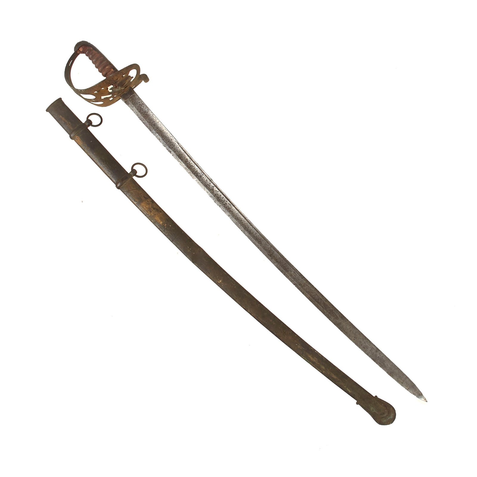 Buy Original U.S. Civil War M-1850 Style German Imported Non-Regulation Foot Officer’s Sword and Scabbard Painted Gold for GAR Hall - Rare Eagle Variant on Basket | Original Firearms Antique For Sale