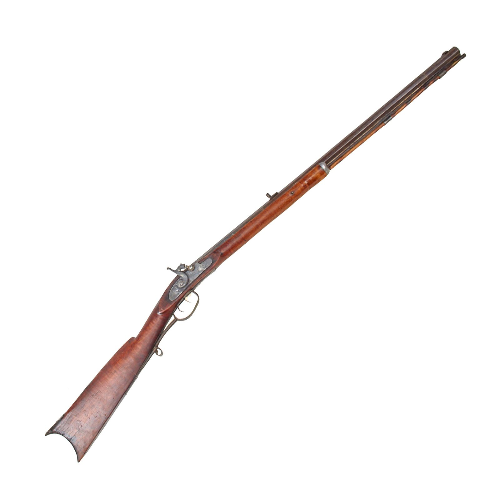 Original U.S. Southern Style Half Stocked Percussion Rifle with .45cal Sleeved Barrel and Set Trigger - Circa 1845