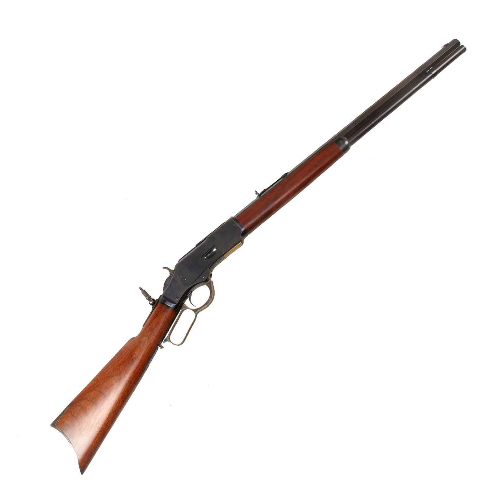 Buy Original U.S. Winchester Model 1873 .44-40 Repeating Rifle Made in 1895 with 24" Octagonal Barrel and Peep Sight - Professionally Restored - Serial 496672B | Original Firearms Antique For Sale