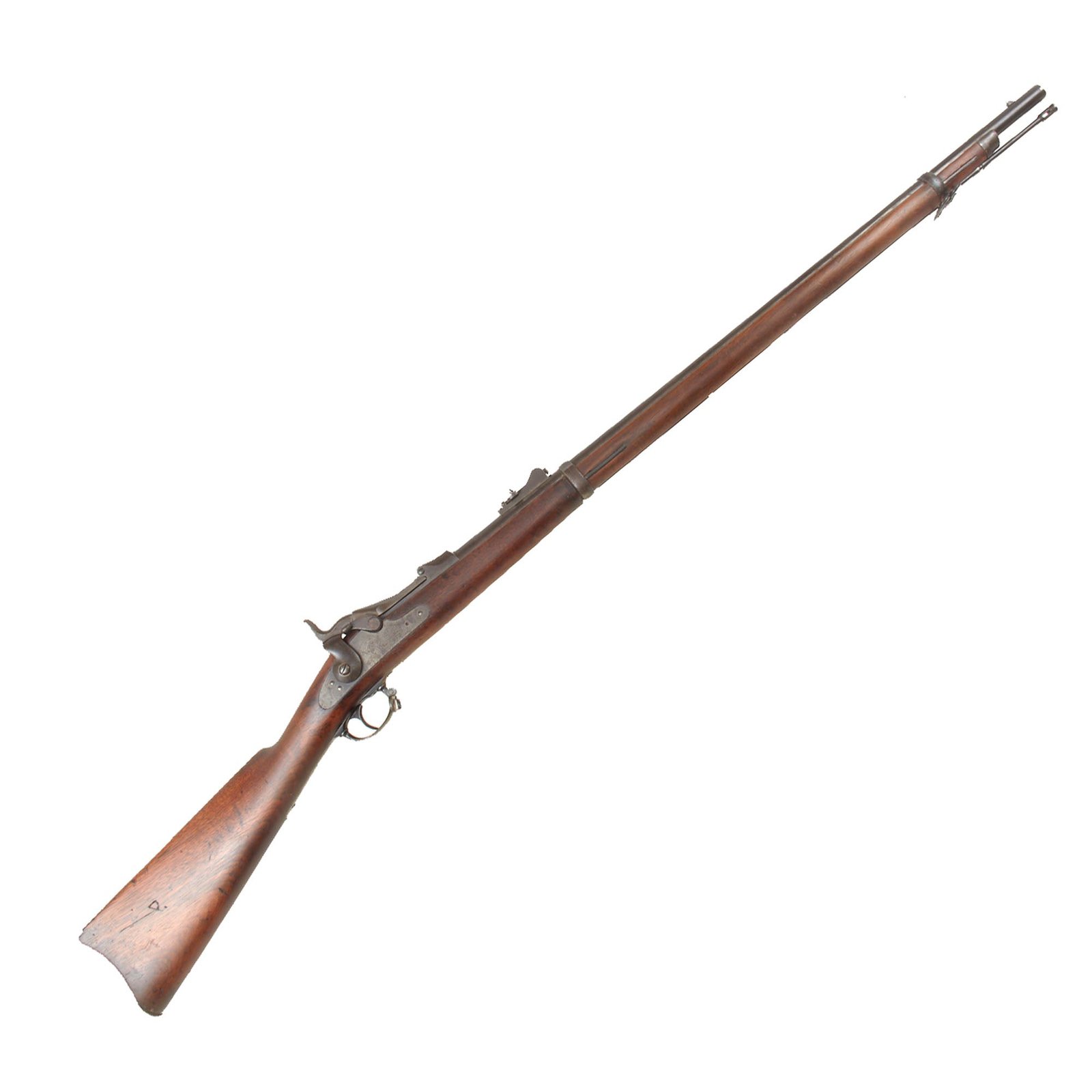 Buy Original U.S. Springfield Trapdoor Model 1873 Rifle Made in 1880 with Repaired Stock and Early Cleaning Rod - Serial 130750 | Original Firearms Antique For Sale