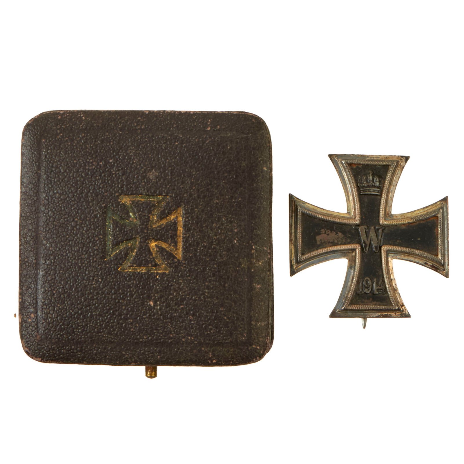 Buy Original Imperial German WWI Cased Prussian Iron Cross First Class 1914 with Pinback by the Royal Mint Order - EKI | Original Firearms Antique For Sale
