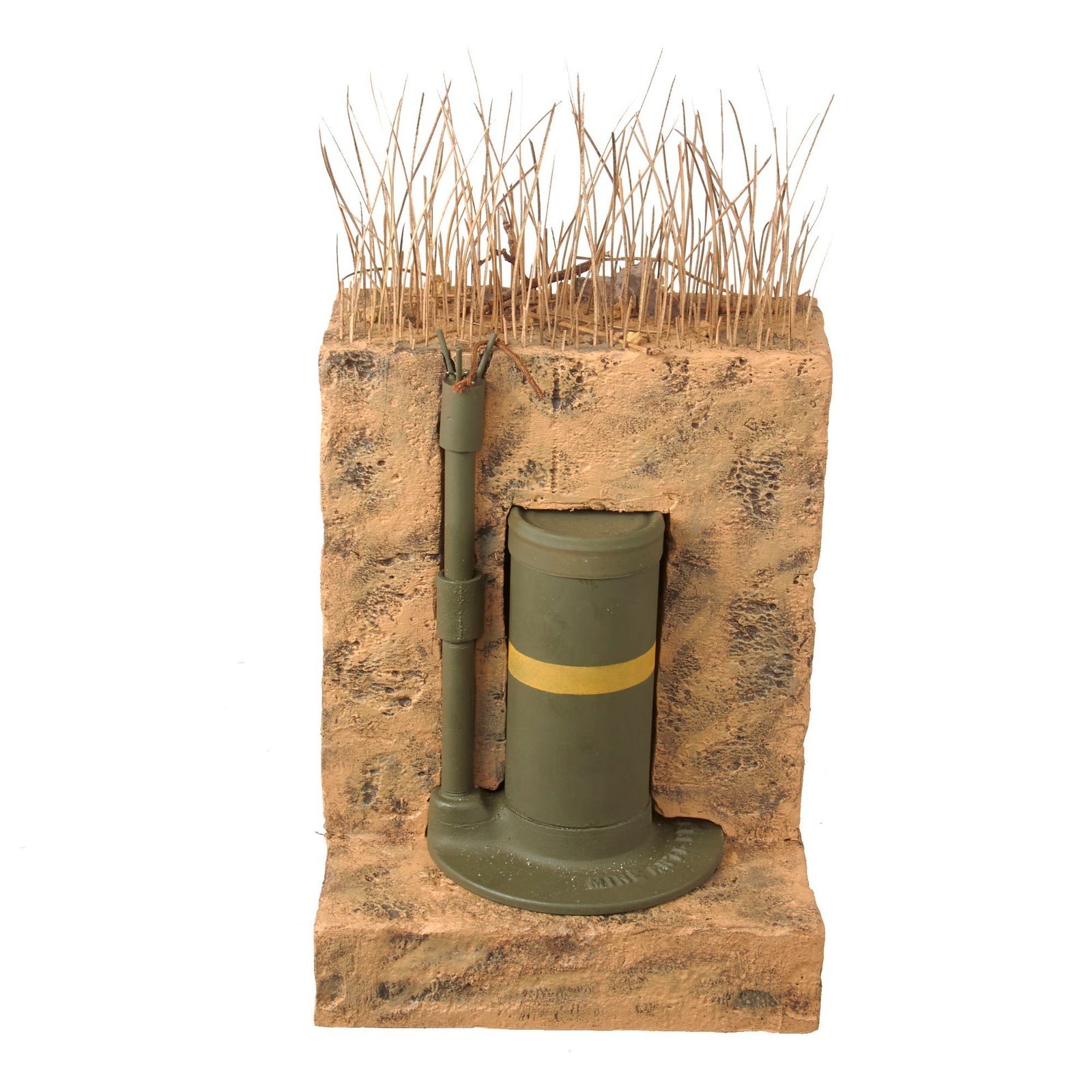 Buy Original U.S. WWII M2A4 Bounding Anti-Personnel Mine With M6A1 Pressure/Pull Fuse - INERT Earth Cutaway EOD Visual Training Aid | Original Firearms Antique For Sale