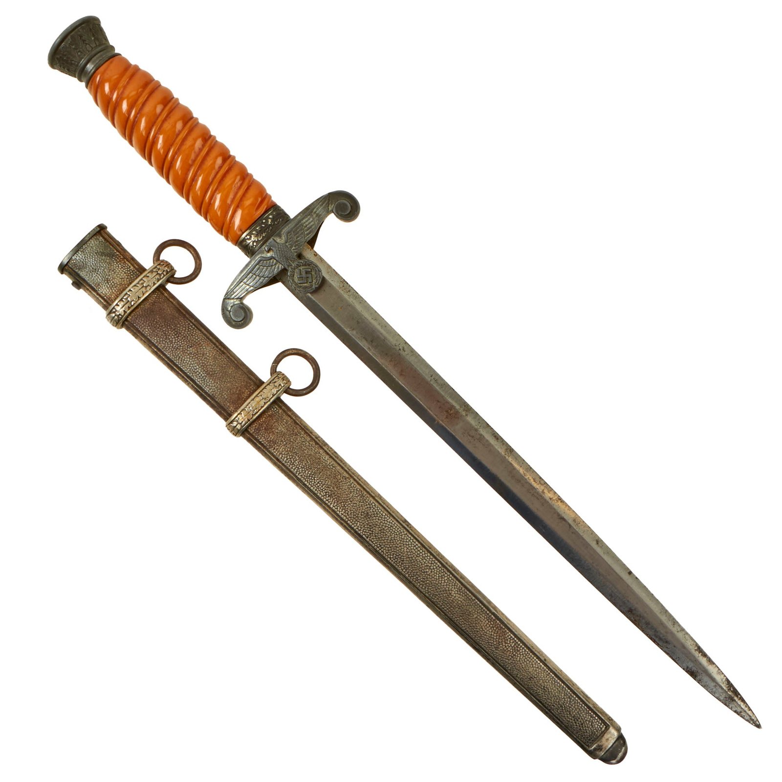 Buy Original German WWII Heer Army Officer Dagger by P.D. Lüneschloss of Solingen with Scabbard | Original Firearms Antique For Sale
