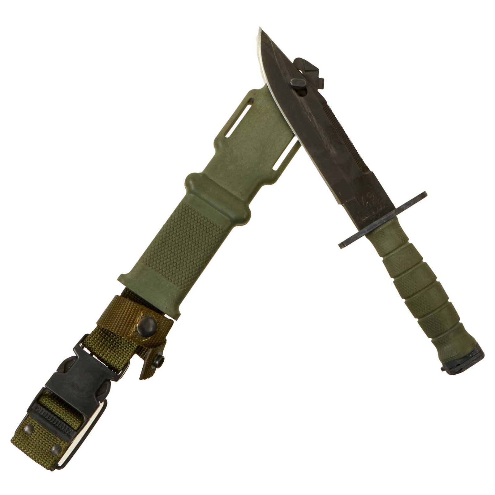 Buy Original U.S. Cold War / GWoT M9 Ontario Knife Co. Bayonet with M10 Wire Cutter Scabbard | Original Firearms Antique For Sale