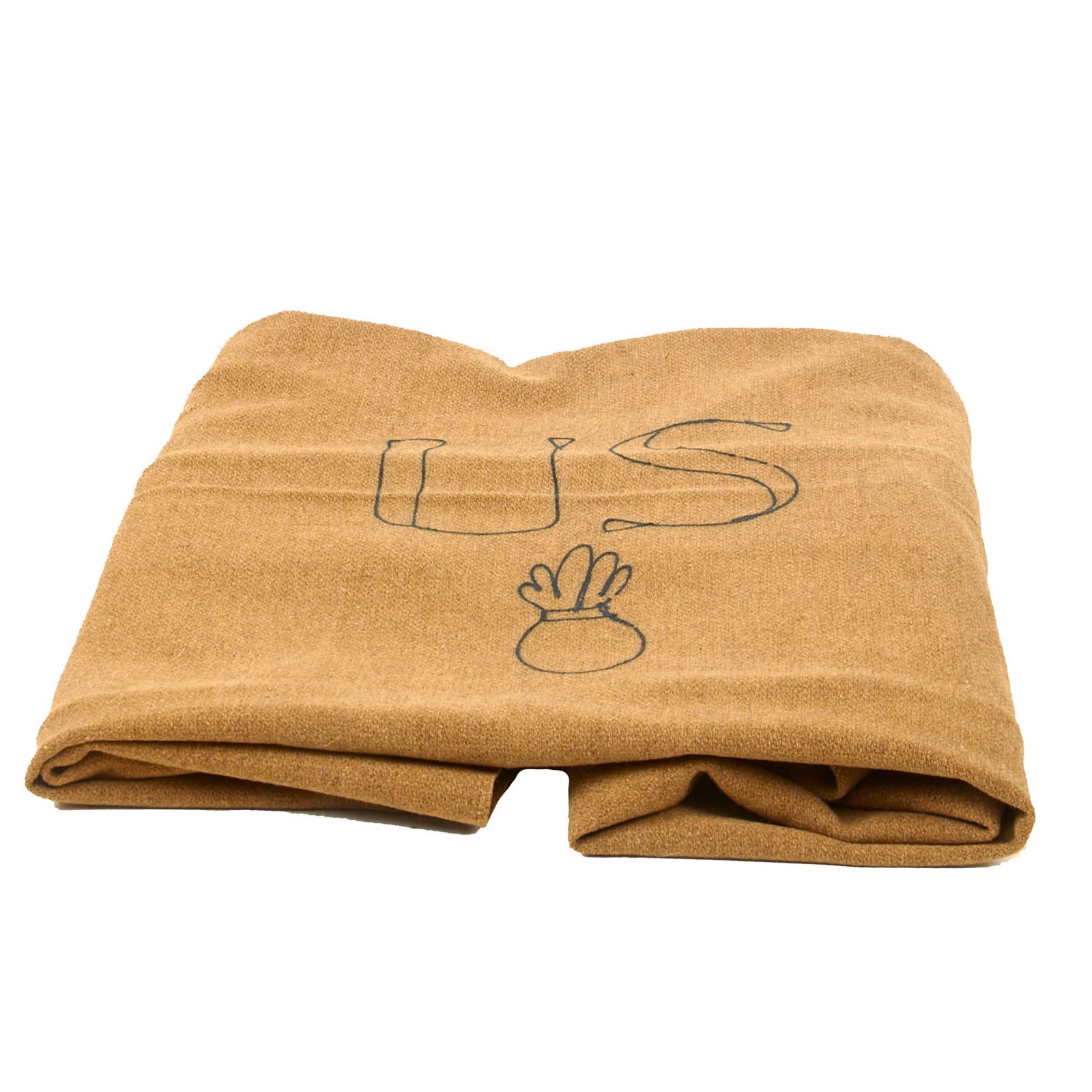 Buy Original U.S. Pre-WWI Named M1908 Horse Saddle Blanket with U.S. & Flaming Bomb Embroidered - 68 x 74” - T.A. Blunk | Original Firearms Antique For Sale