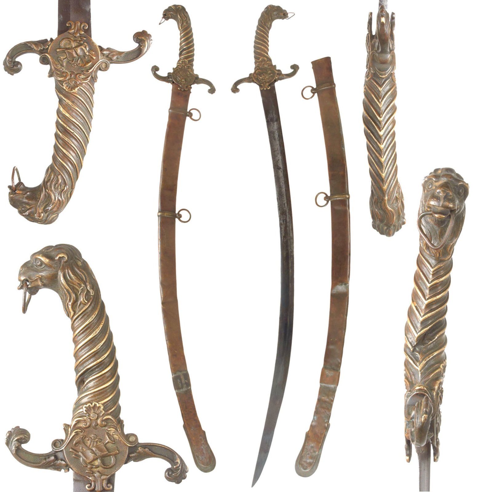 Buy Original British Napoleonic Regimental Bandman’s Saber with Scabbard & Shrapnel Strike on Handle - Purportedly Recovered from Waterloo Battlefield in 1815 | Original Firearms Antique For Sale