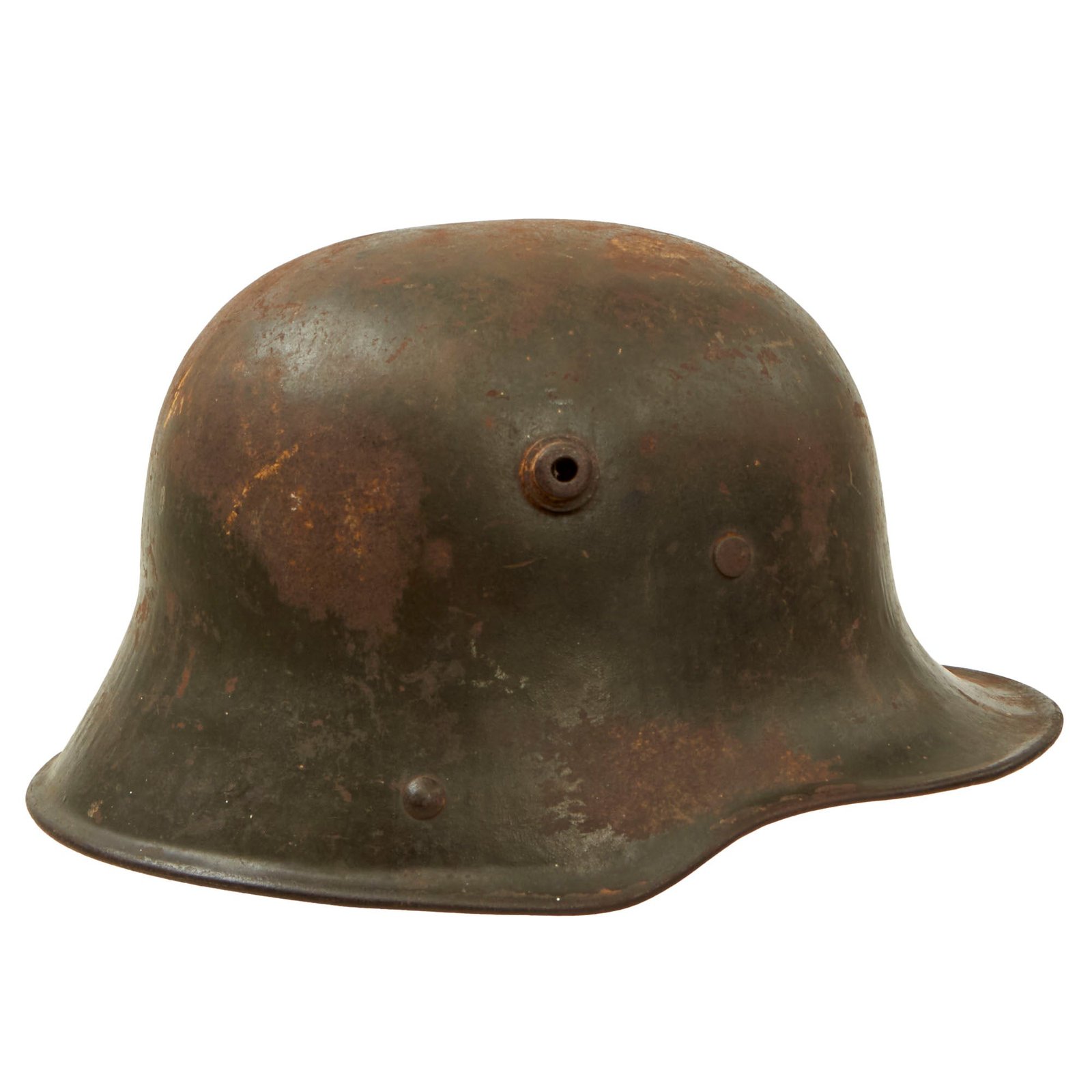 Buy Original Imperial German WWI M16 Stahlhelm Helmet with M17 Liner Band & Replacement Liner Pads - Ventilation Lug Filled - Marked BF62 | Original Firearms Antique For Sale