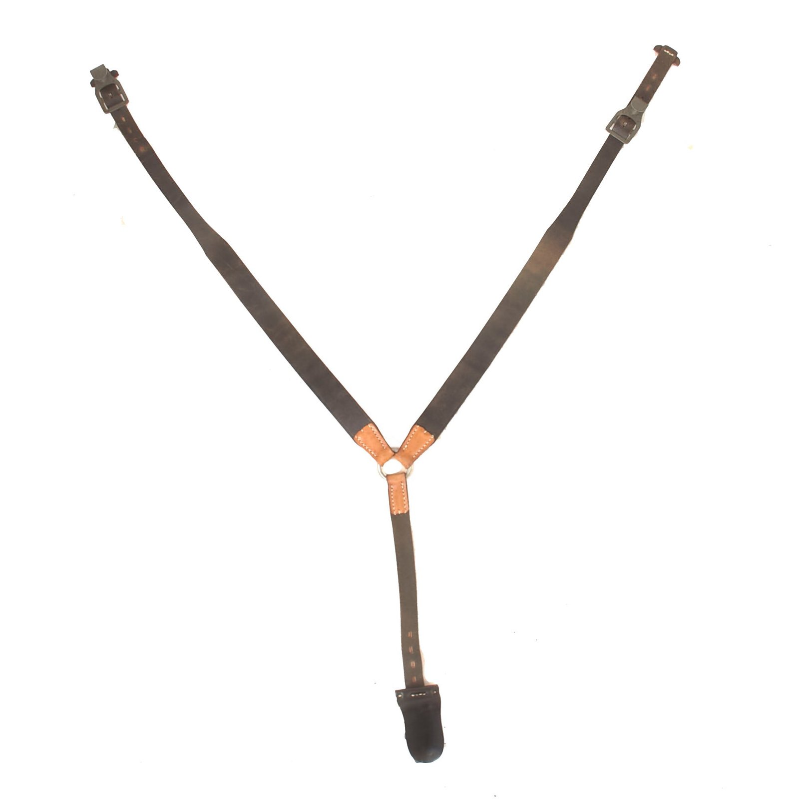 Buy Original German WWII Luftwaffe-Marked Lightweight Mounted Leather Combat Suspender Y Straps - As Used by Paratroopers, Cavalry, Armor Crews & Others | Original Firearms Antique For Sale