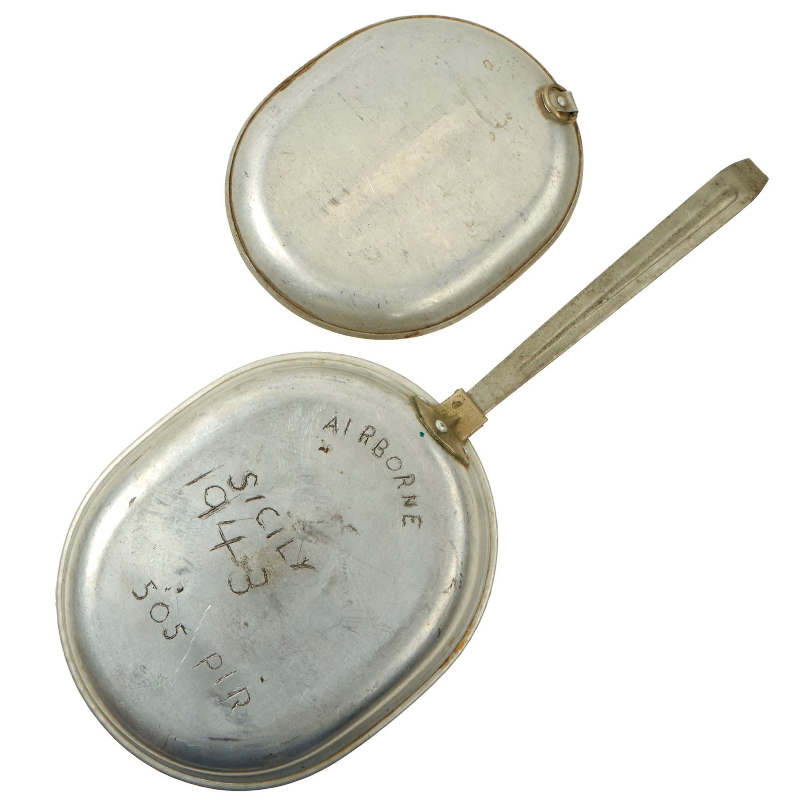 Buy Original U.S. WWII 82nd Airborne Division 505th Parachute Infantry Regiment Inscribed M1910 Mess Kit - Sicily 1943 | Original Firearms Antique For Sale