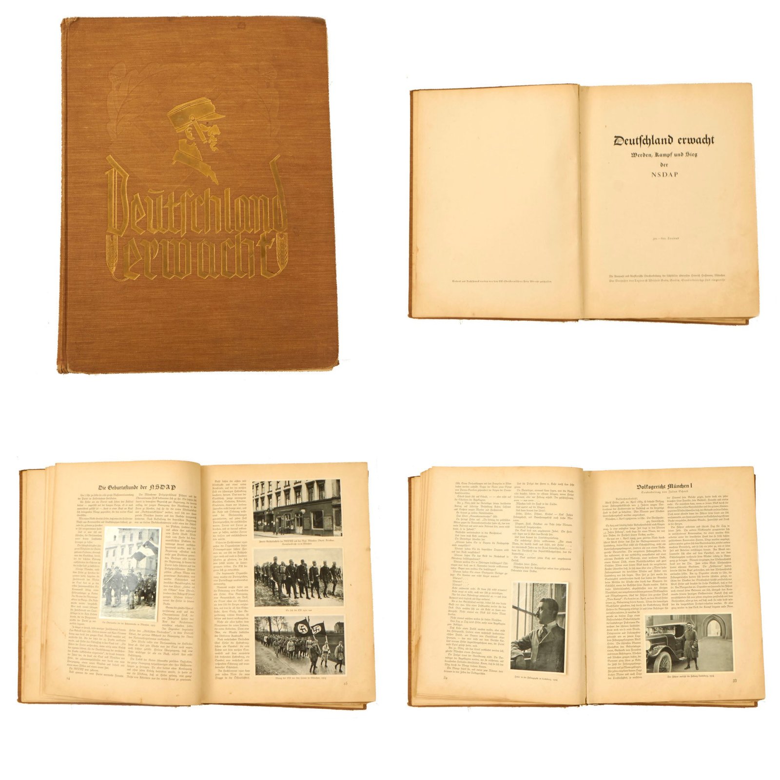 Buy Original German WWII "Deutschland erwacht" NSDAP Cigarette Card Album with Intact Foldout Picture | Original Firearms Antique For Sale