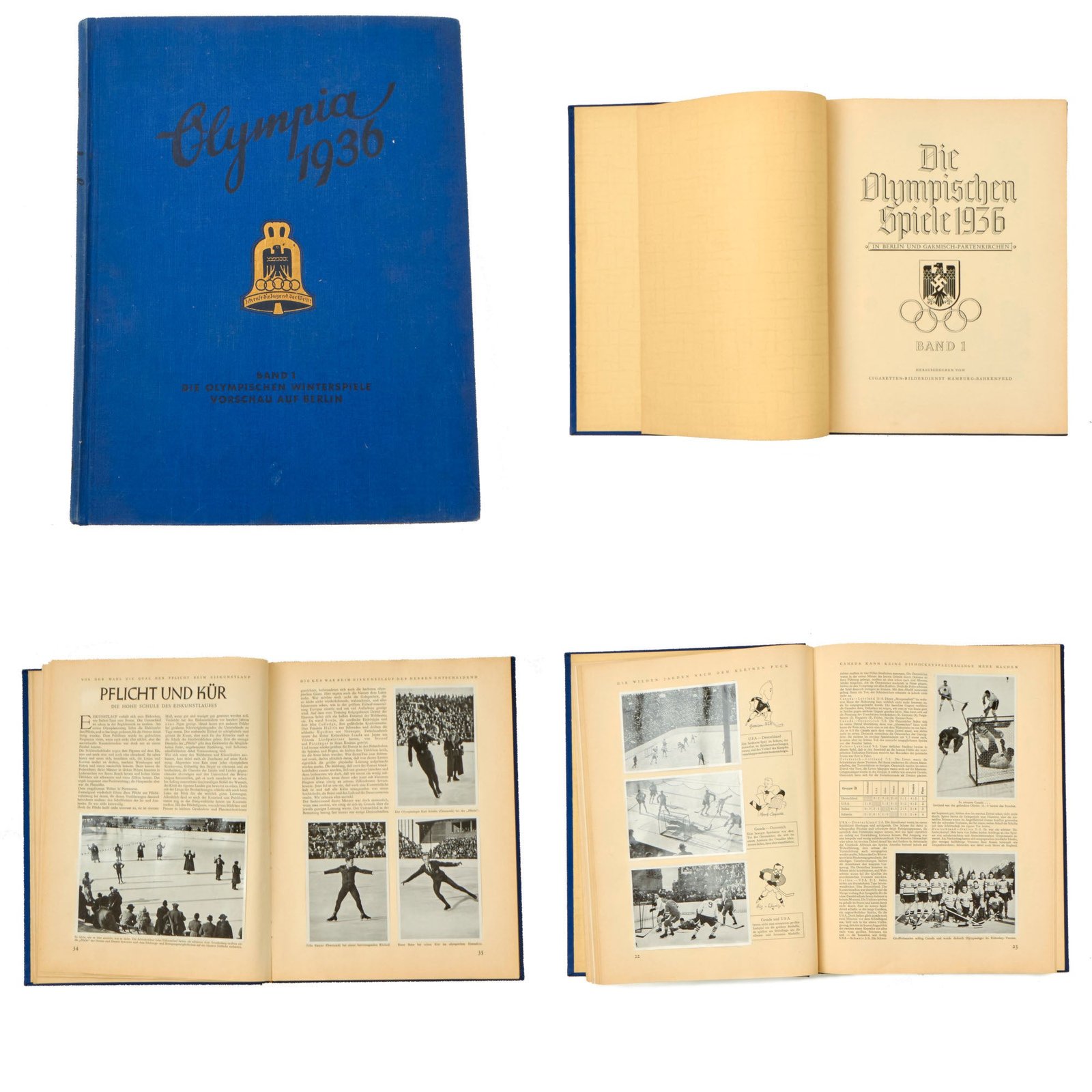 Buy Original German Pre WWII 1936 Winter Olympics Volume 1 Cigarette Card Album - All Cards and Fold-Out Present | Original Firearms Antique For Sale