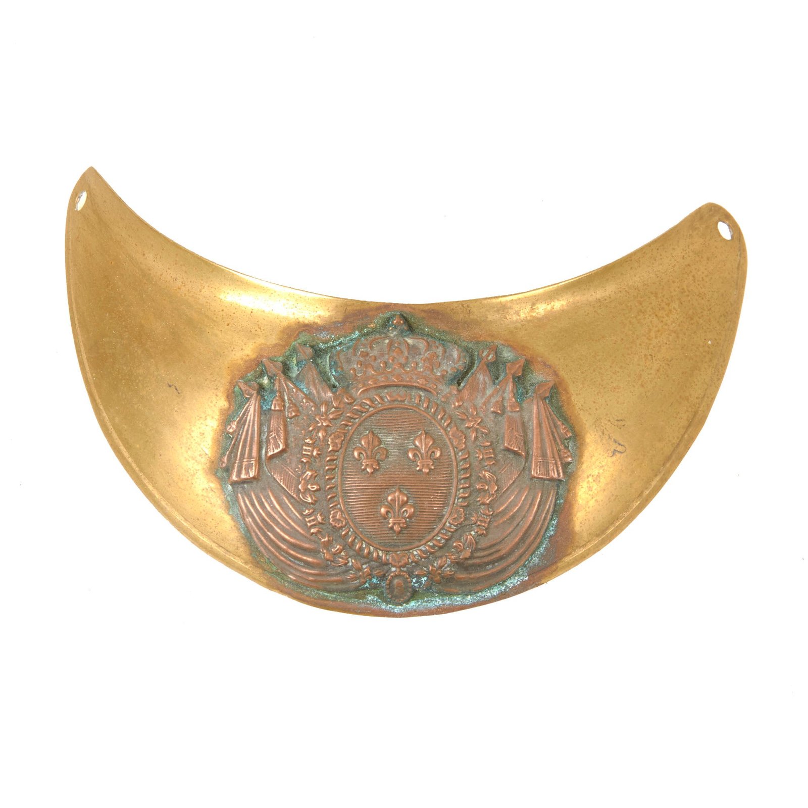 Buy Original French 2nd Restoration Royal Guard of the Restoration, Hausse Col. d’Officer de la Garde Royale Brass Gorget - Circa 1814-1830 | Original Firearms Antique For Sale