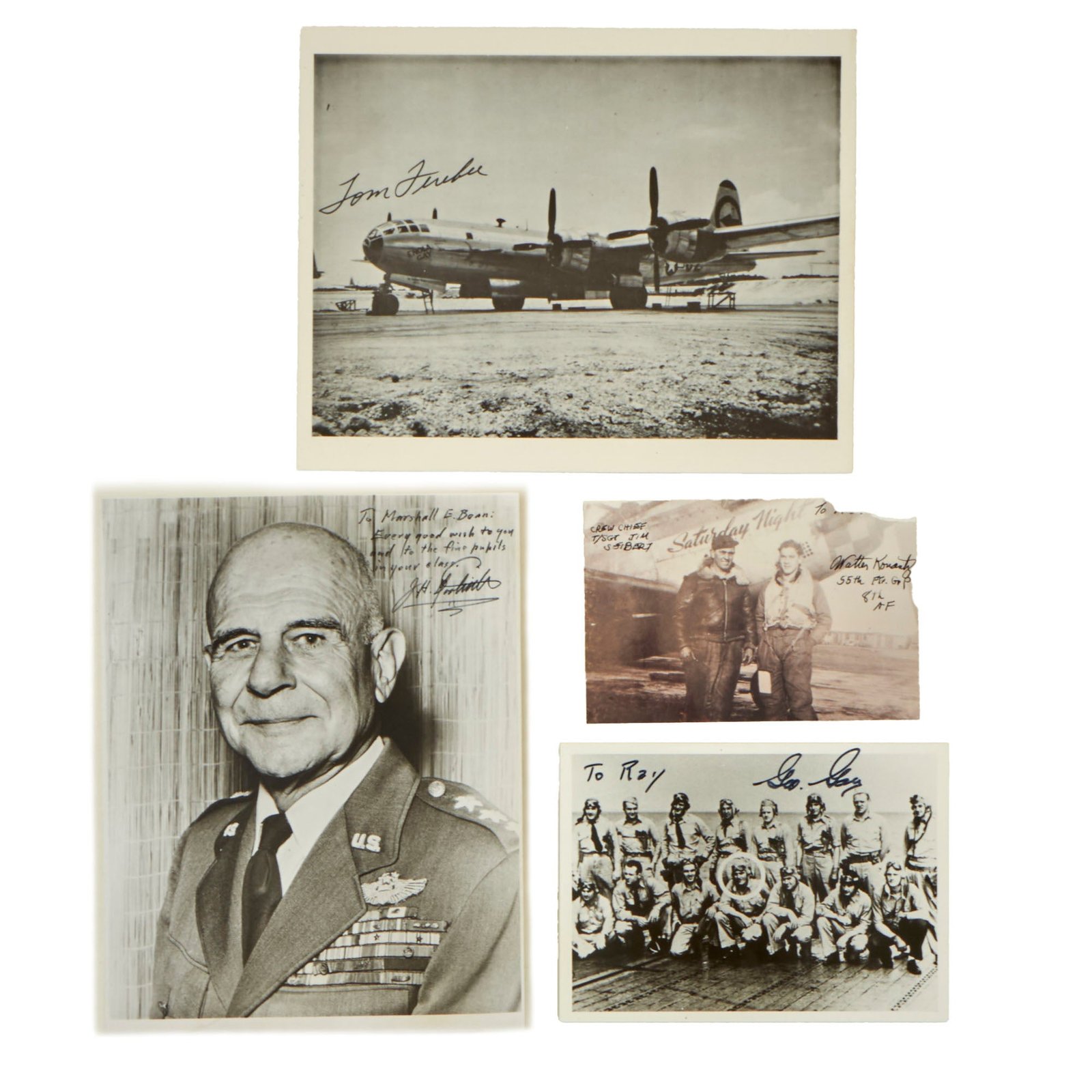 Buy Original U.S. WWII Autograph Lot with General Doolittle & Bombardier Thomas Ferebee of Enola Gay - Four Autographs Total | Original Firearms Antique For Sale