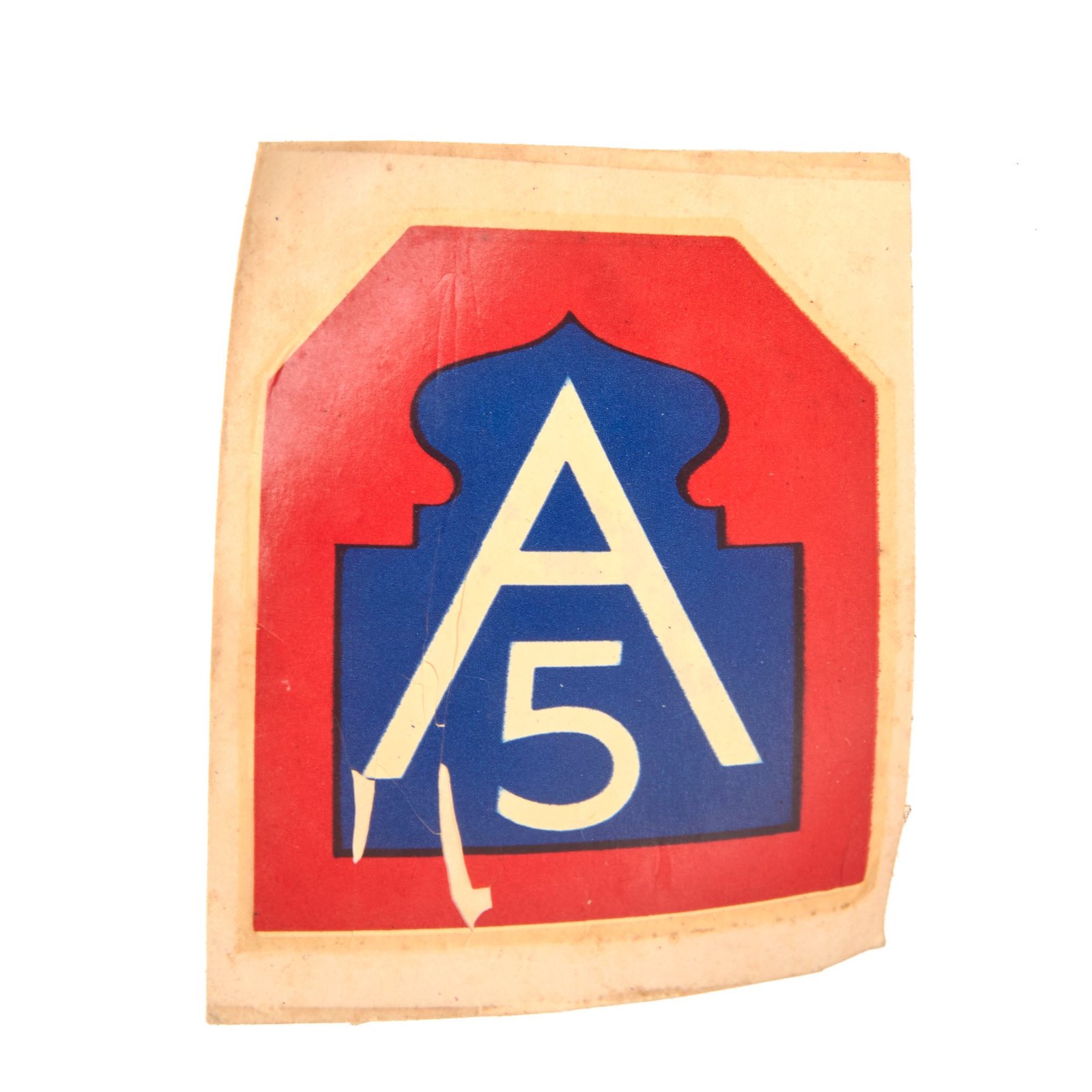 Buy Original U.S. Post-WWII Occupation Period 5th Army Helmet Decal | Original Firearms Antique For Sale