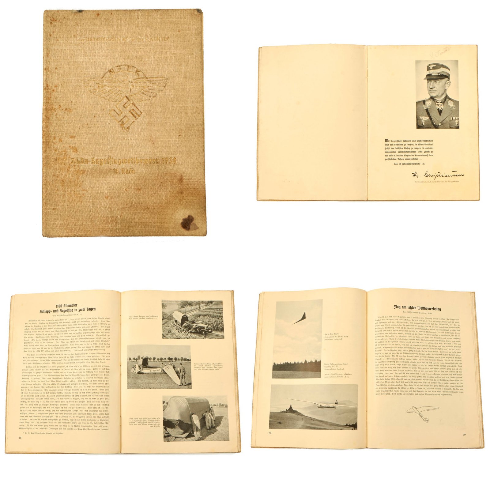 Buy Original German WWII NSFK National Socialist Flying Corps 1938 Rhön Gliding Competition Yearbook | Original Firearms Antique For Sale