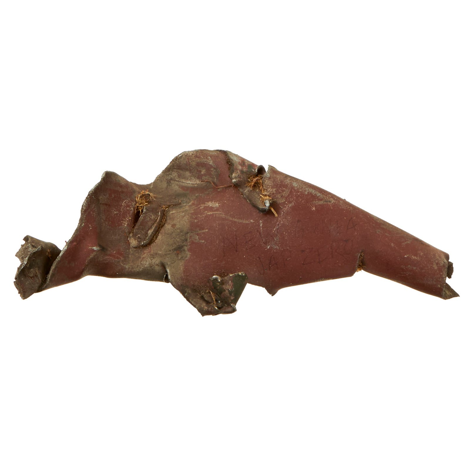 Buy Original U.S. WWII Small Fragment of Japanese Kamikaze Zero Plane Recovered by Soldier in New Guinea | Original Firearms Antique For Sale