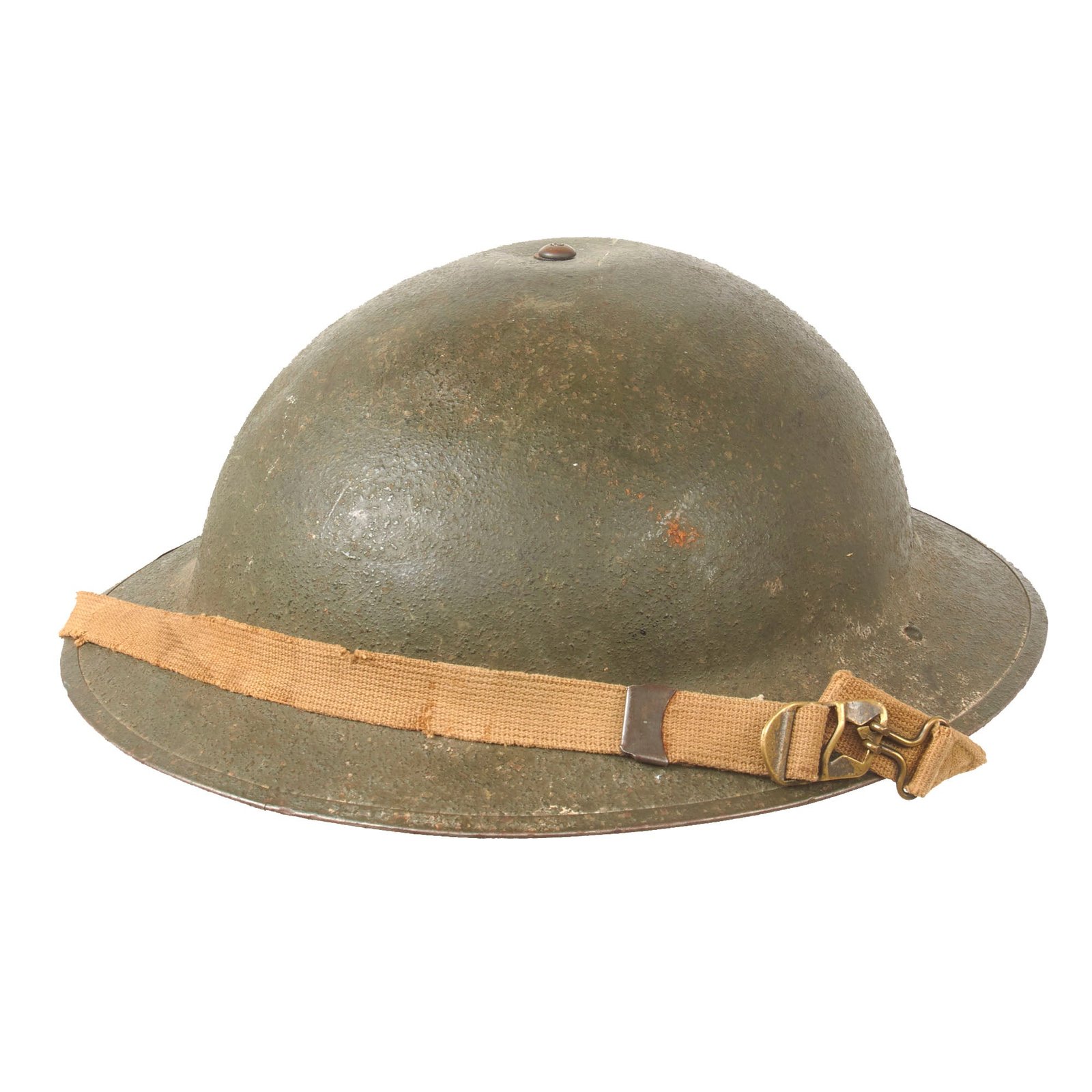 Buy Original U.S. WWII Named & Complete M1917A1 Kelly Helmet with Textured Paint & Inscription | Original Firearms Antique For Sale