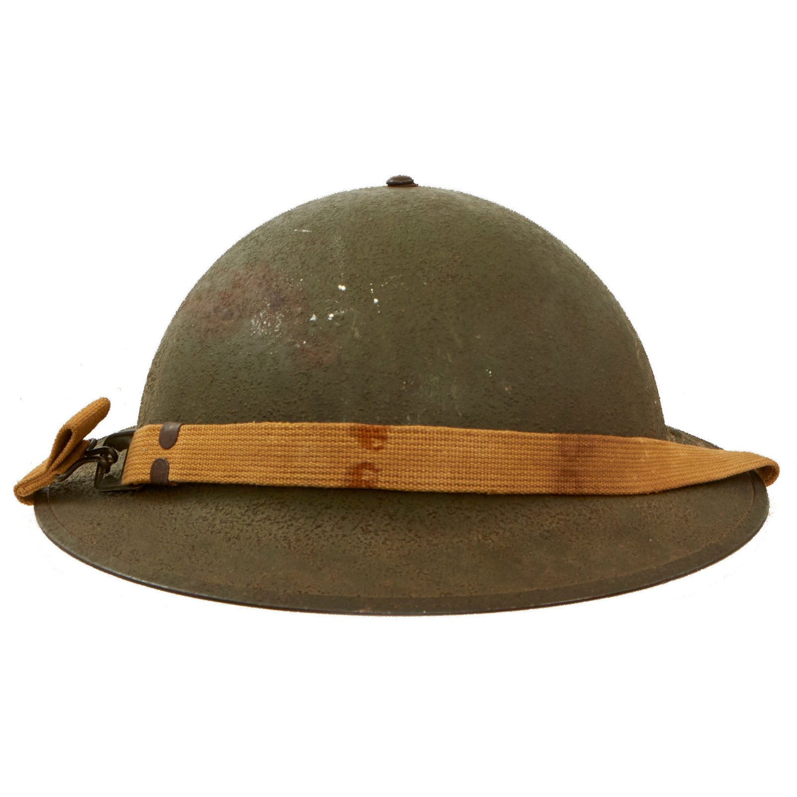 Buy Original U.S. WWII Merchant Marine Named M1917A1 Kelly Helmet - Liner Inscribed with Travel Diary of Service Aboard the Cavalcade | Original Firearms Antique For Sale