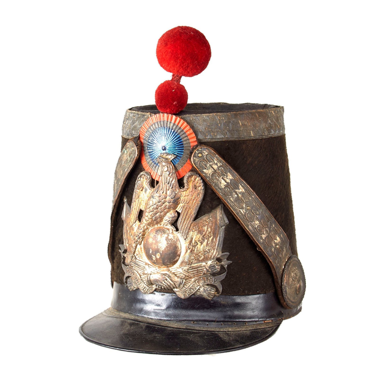 Original French 2nd Empire Pattern 1818/1820 Grenadier Officer’s Shako with Chinscales & Pomme