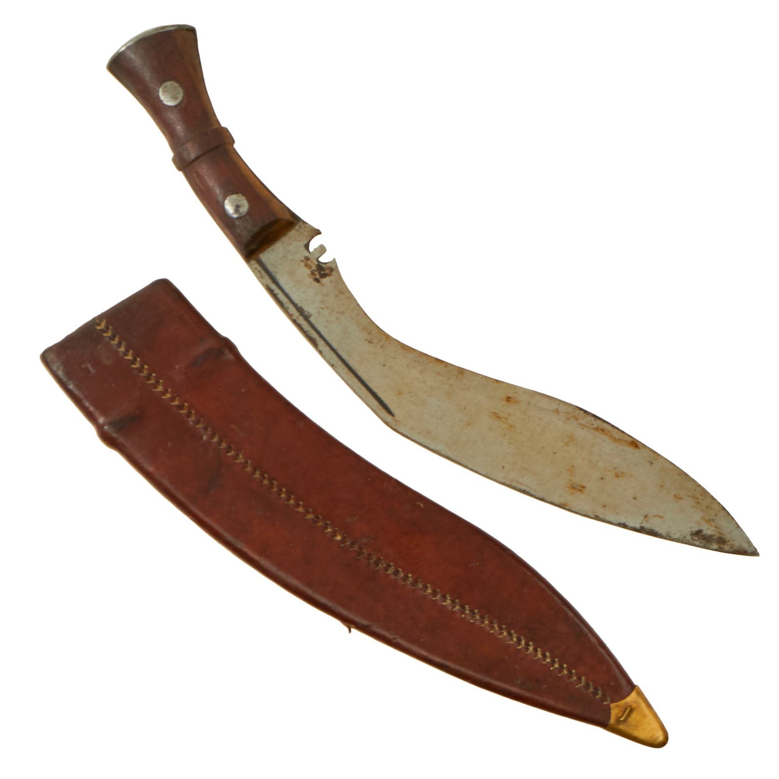 Buy Original British WWII 1945-Dated MkII Pattern Kukri with Hard 1944-Dated Leather Scabbard | Original Firearms Antique For Sale