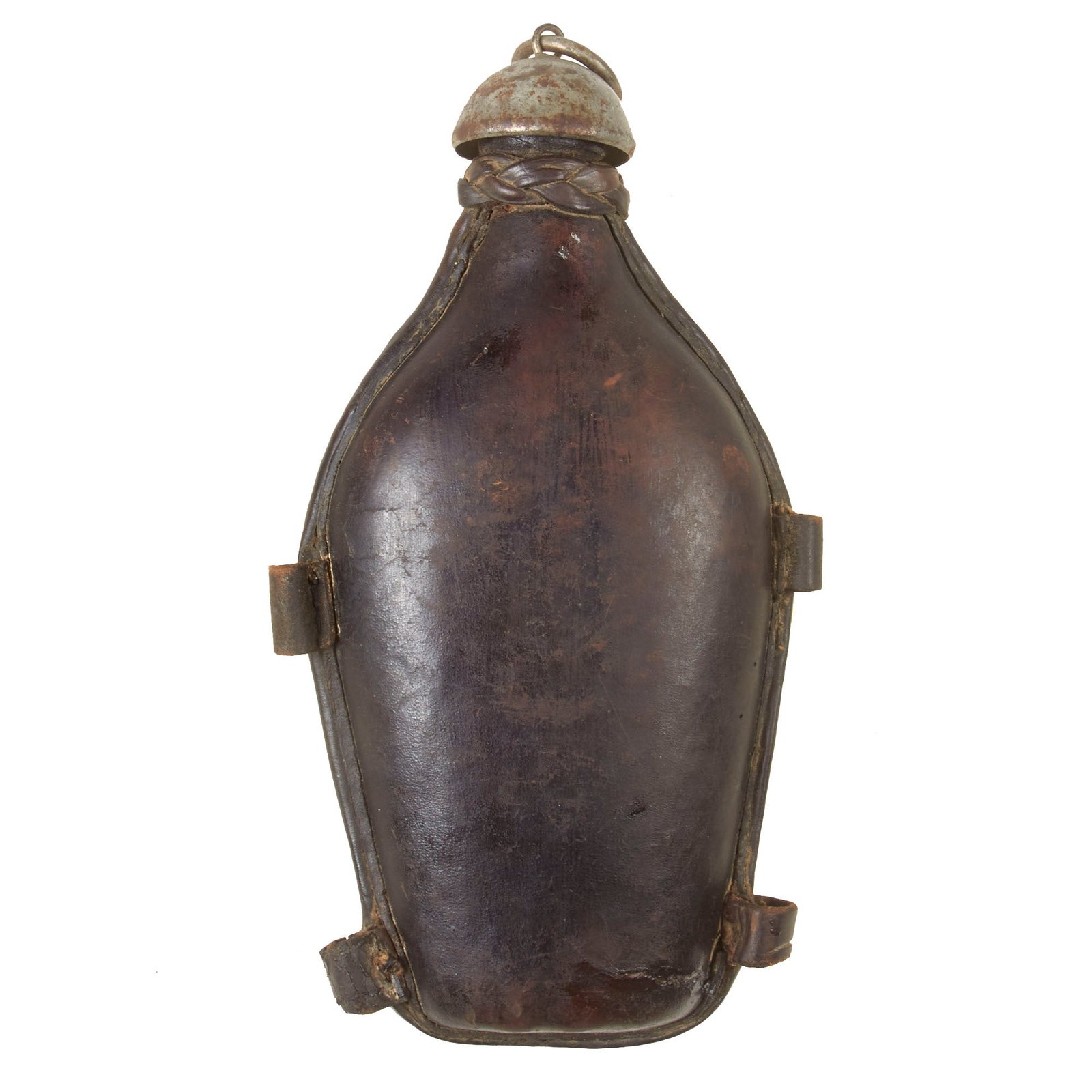 Buy Original Swiss M1881 Leather-Covered Glass Canteen with Retained Cork - Scarce | Original Firearms Antique For Sale