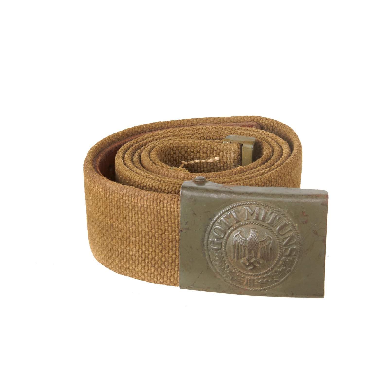 Buy Original German WWII Rare Tropical Afrikakorps DAK Web Belt with Steel Buckle | Original Firearms Antique For Sale